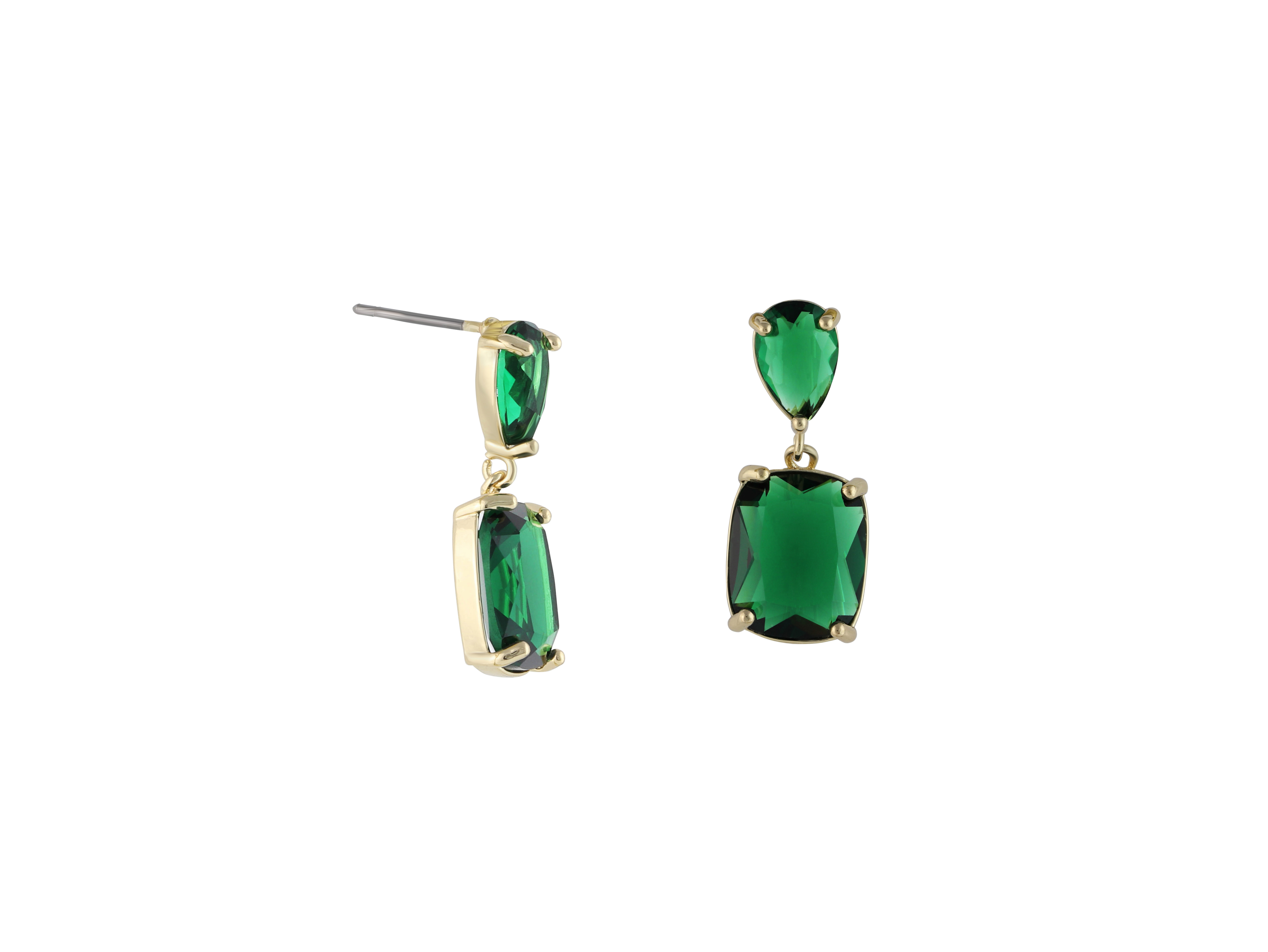 Picture of GOLD/EMERALD Alix Allure Stone Cut Luxe Earrings