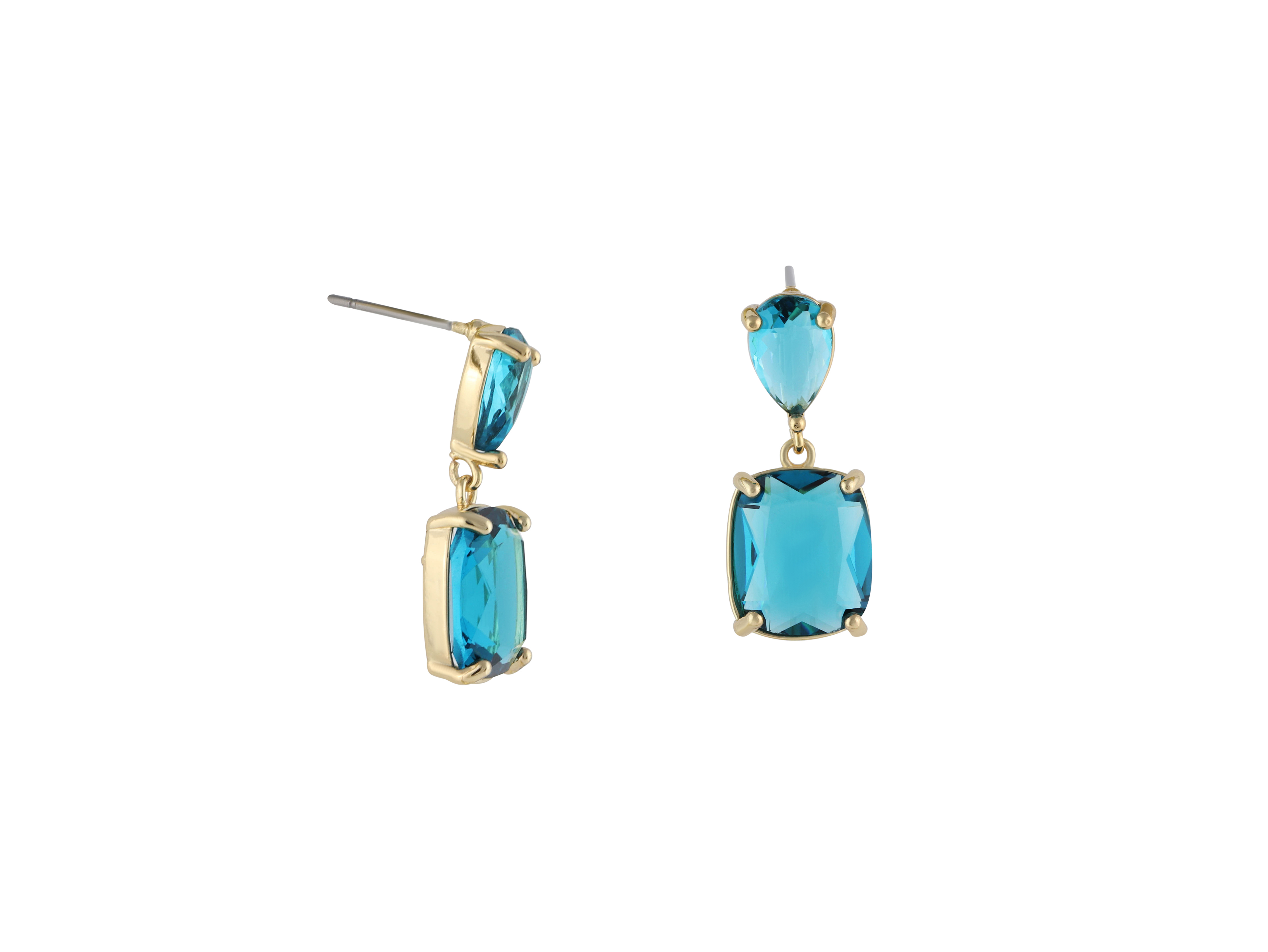 Picture of GOLD/BLUE Alix Allure Stone Cut Luxe Earrings