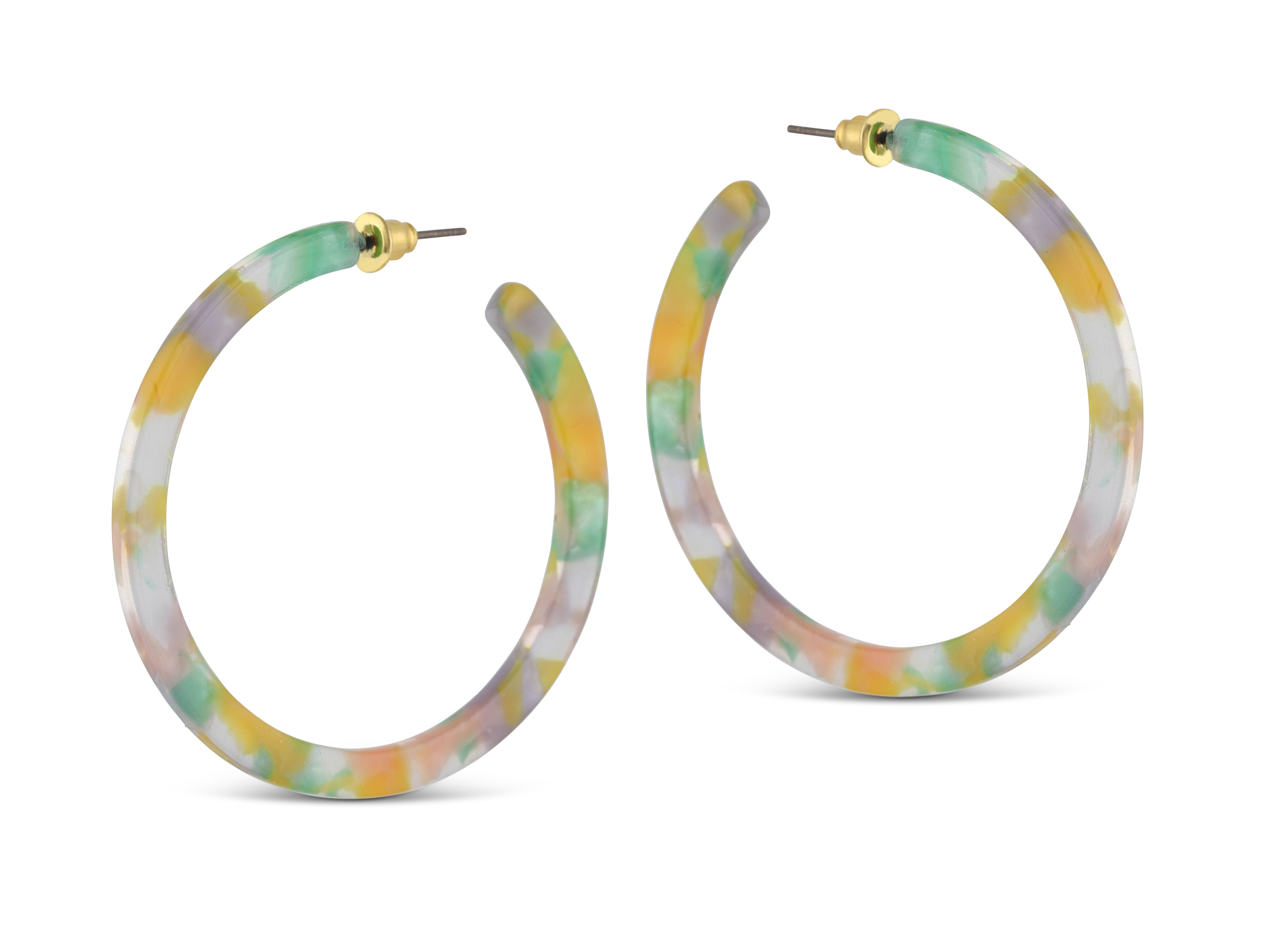 Picture of LILAC/PINK/GREEN Sophia Hoop Resin Earrings