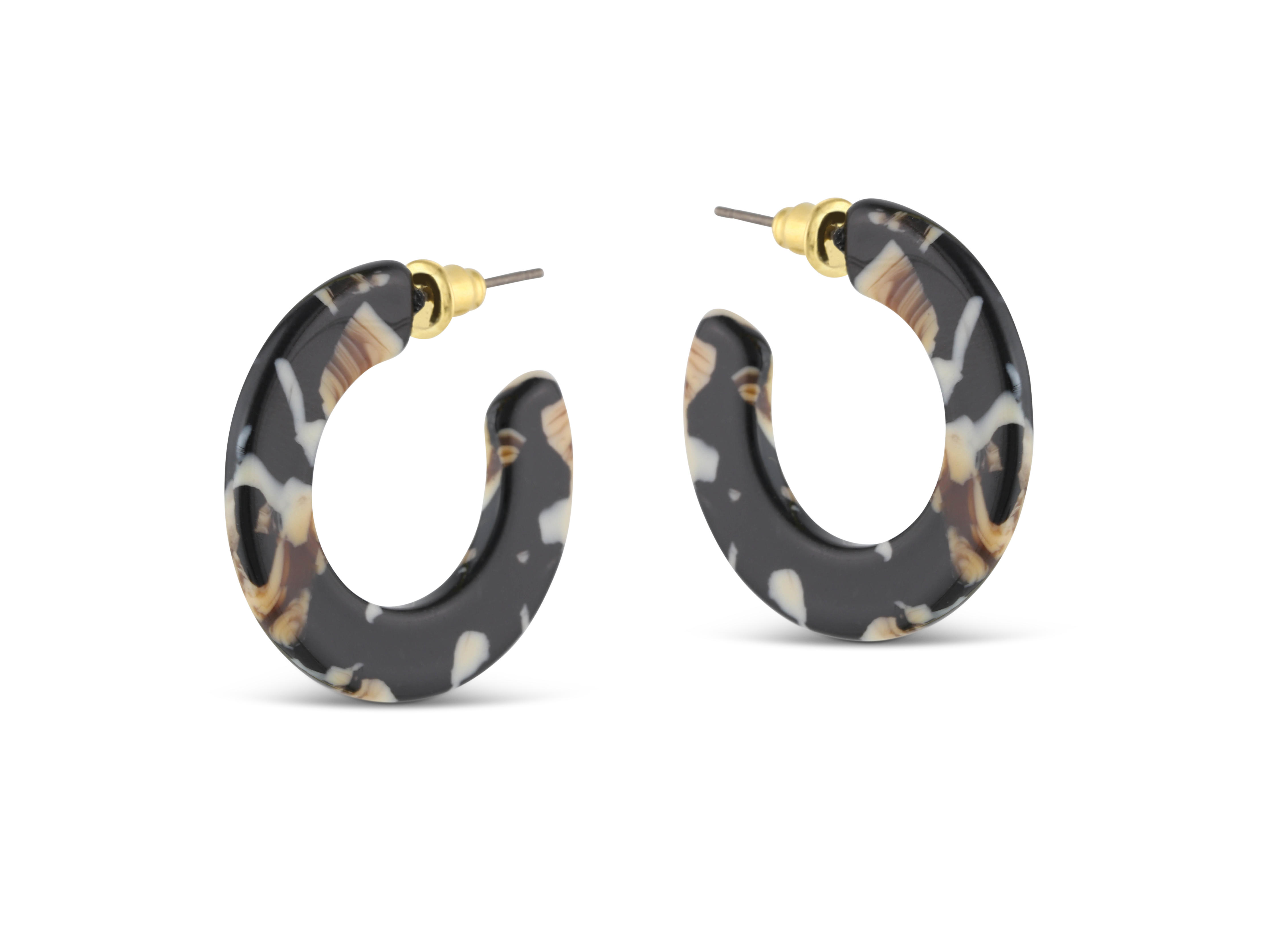 Picture of BEIGE/BROWN/BLACK Jessica Tiny Cur Our Hoop Earrin