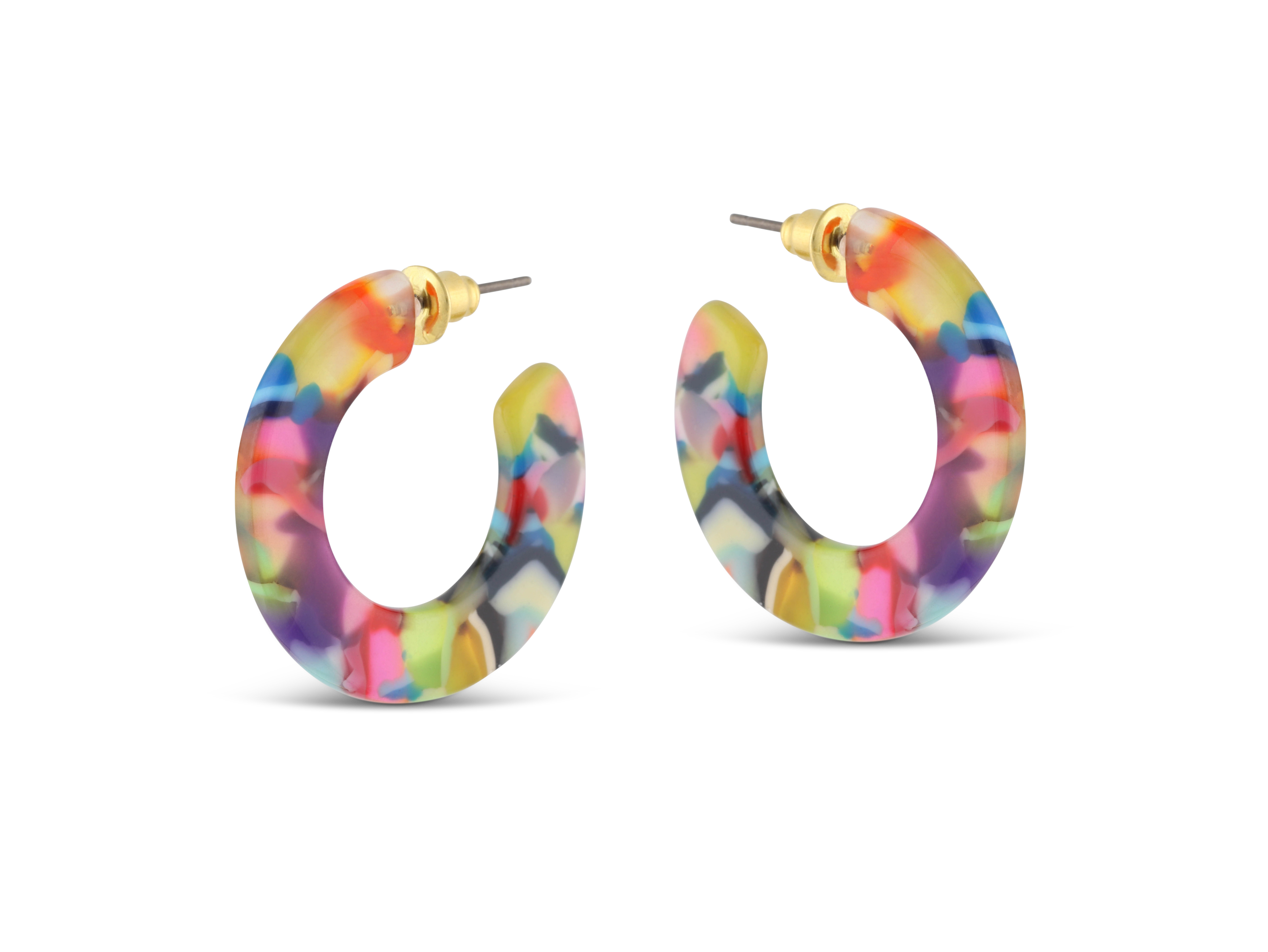 Picture of RED/ORANGE/LILAC Jessica Tiny Cur Our Hoop Earring