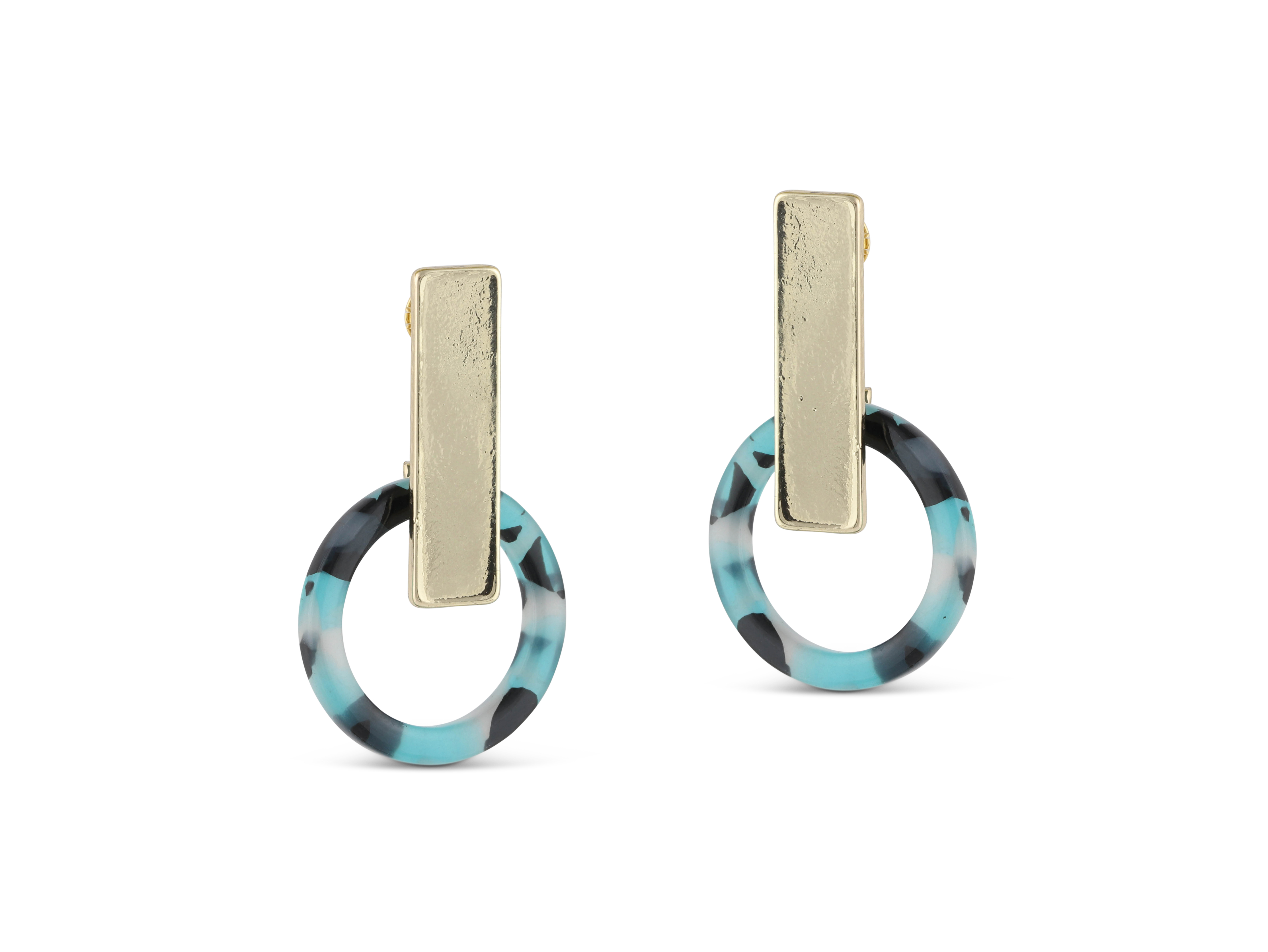 Picture of BLUE/BLACK Eva Resin Earrings