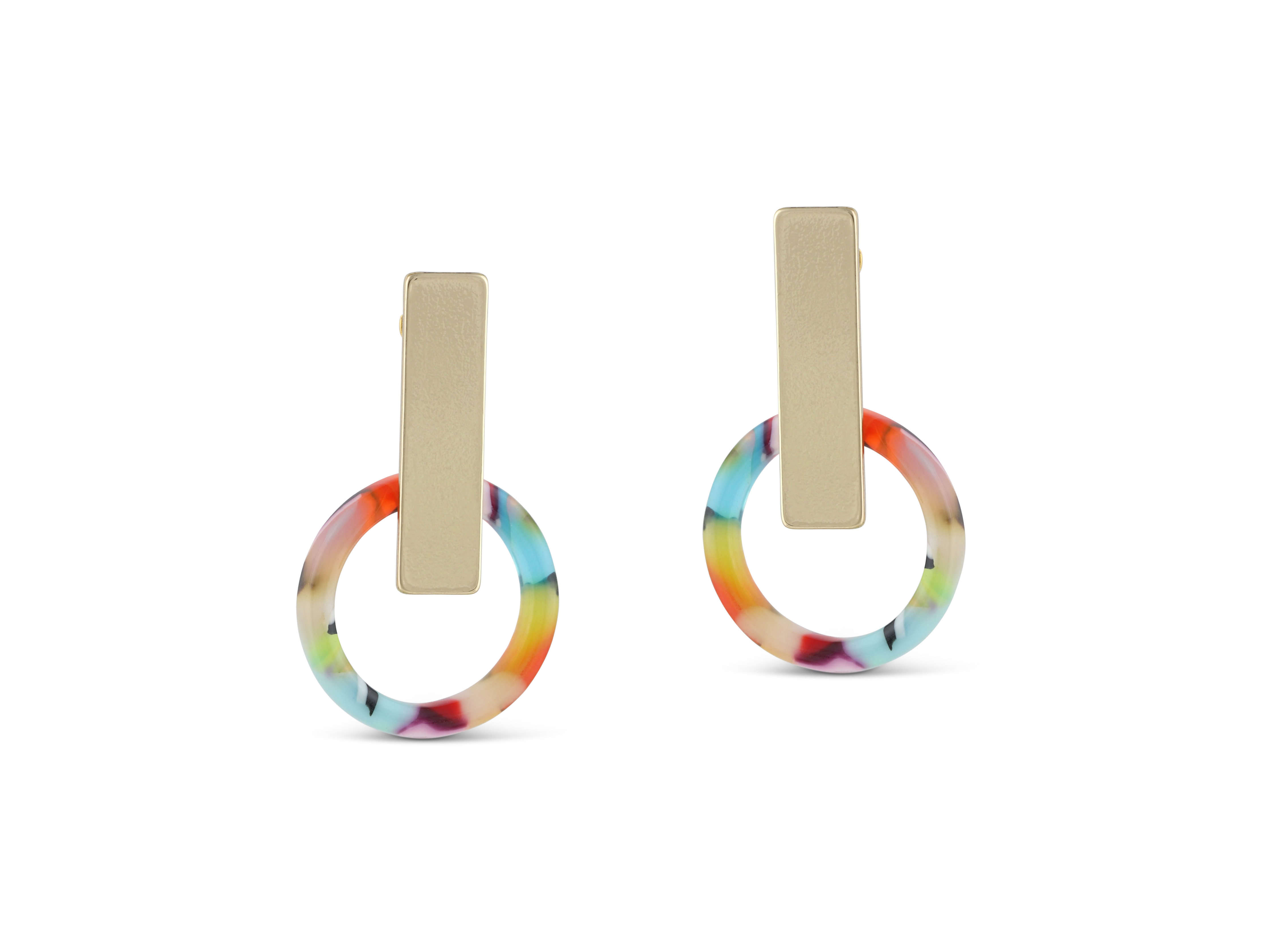 Picture of RED/ORANGE/LILAC Eva Resin Earrings