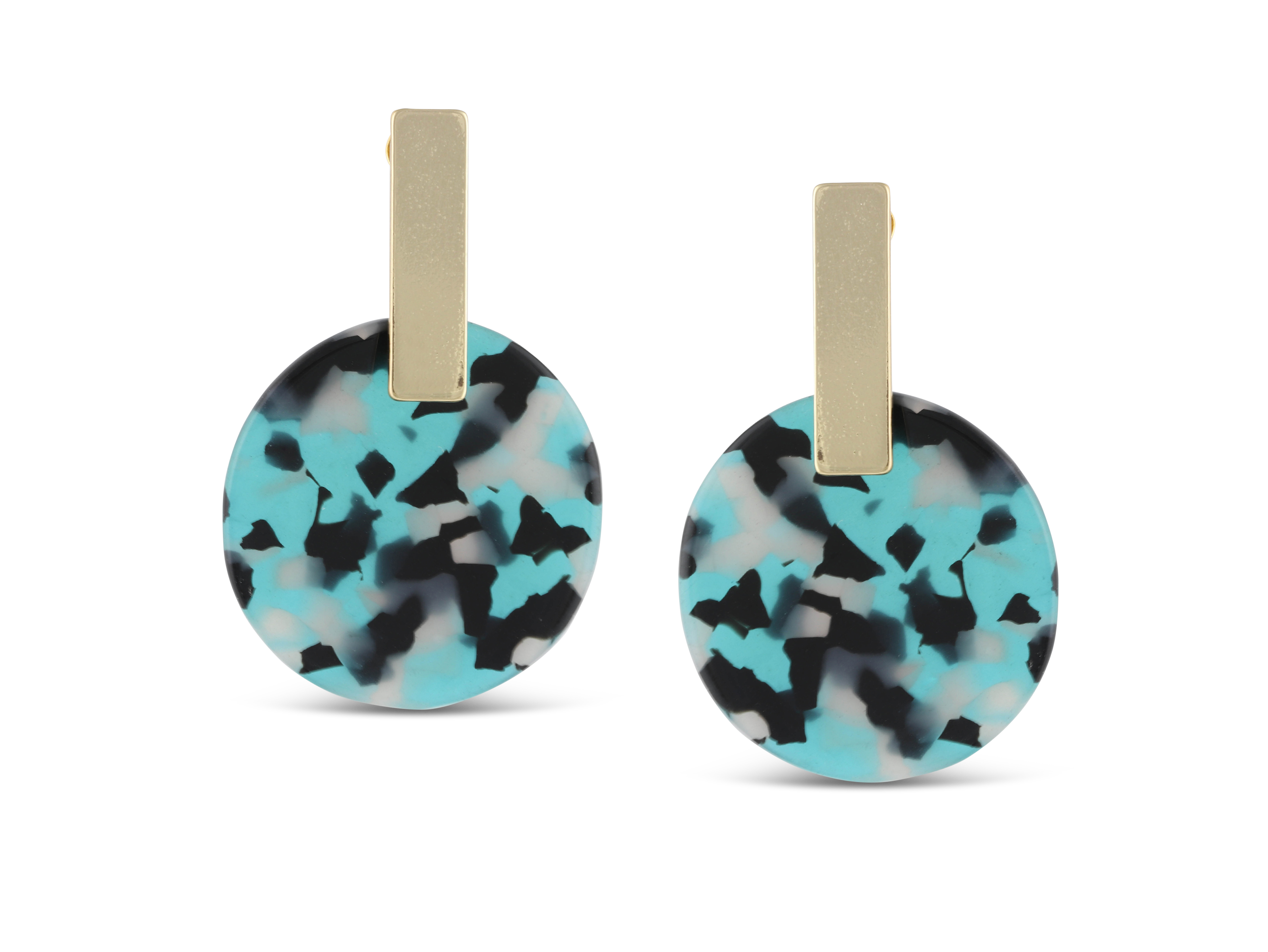 Picture of BLUE/BLACK Emma Resin Disc Earrings