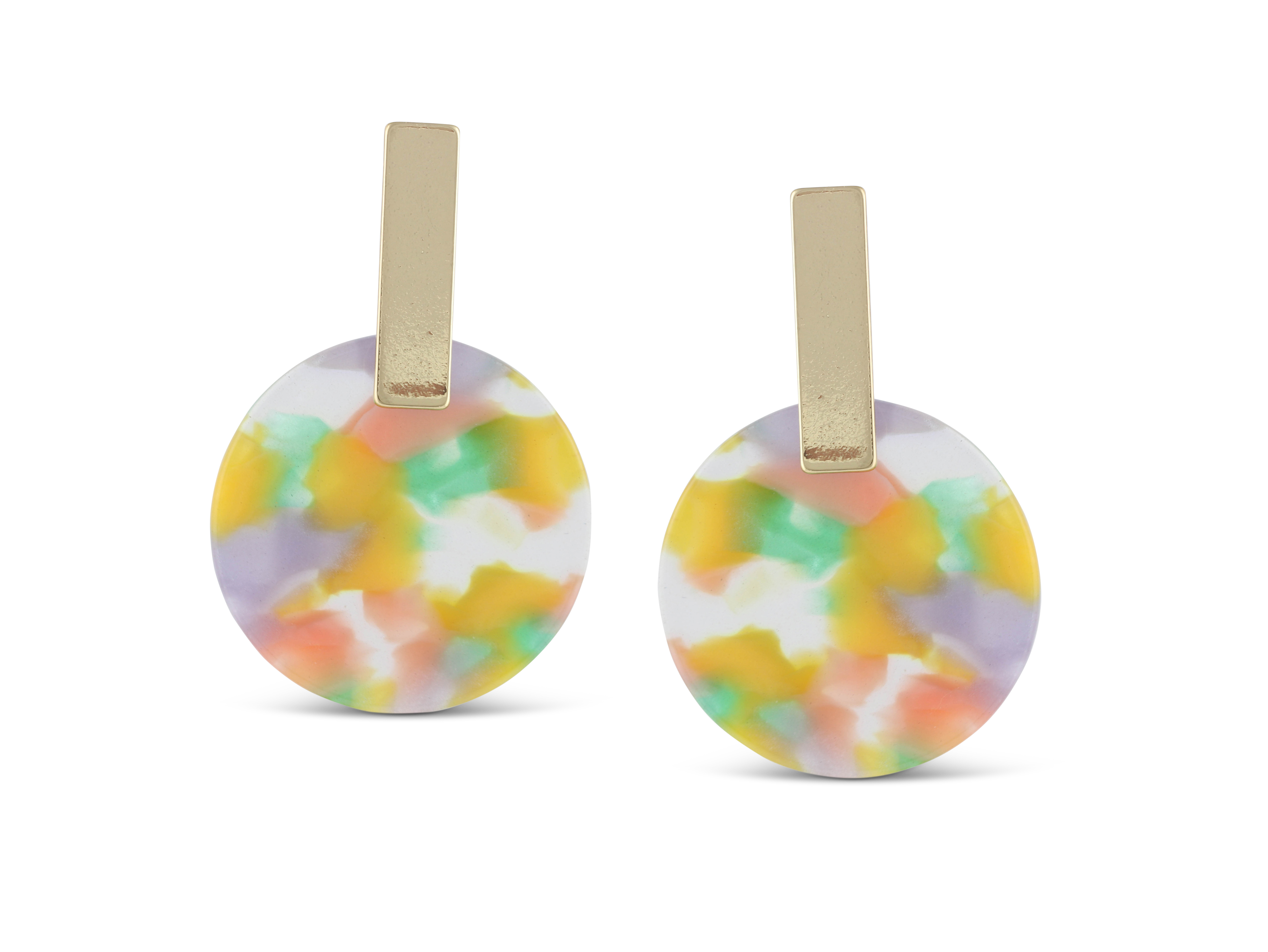 Picture of LILAC/PINK/GREEN Emma Resin Disc Earrings