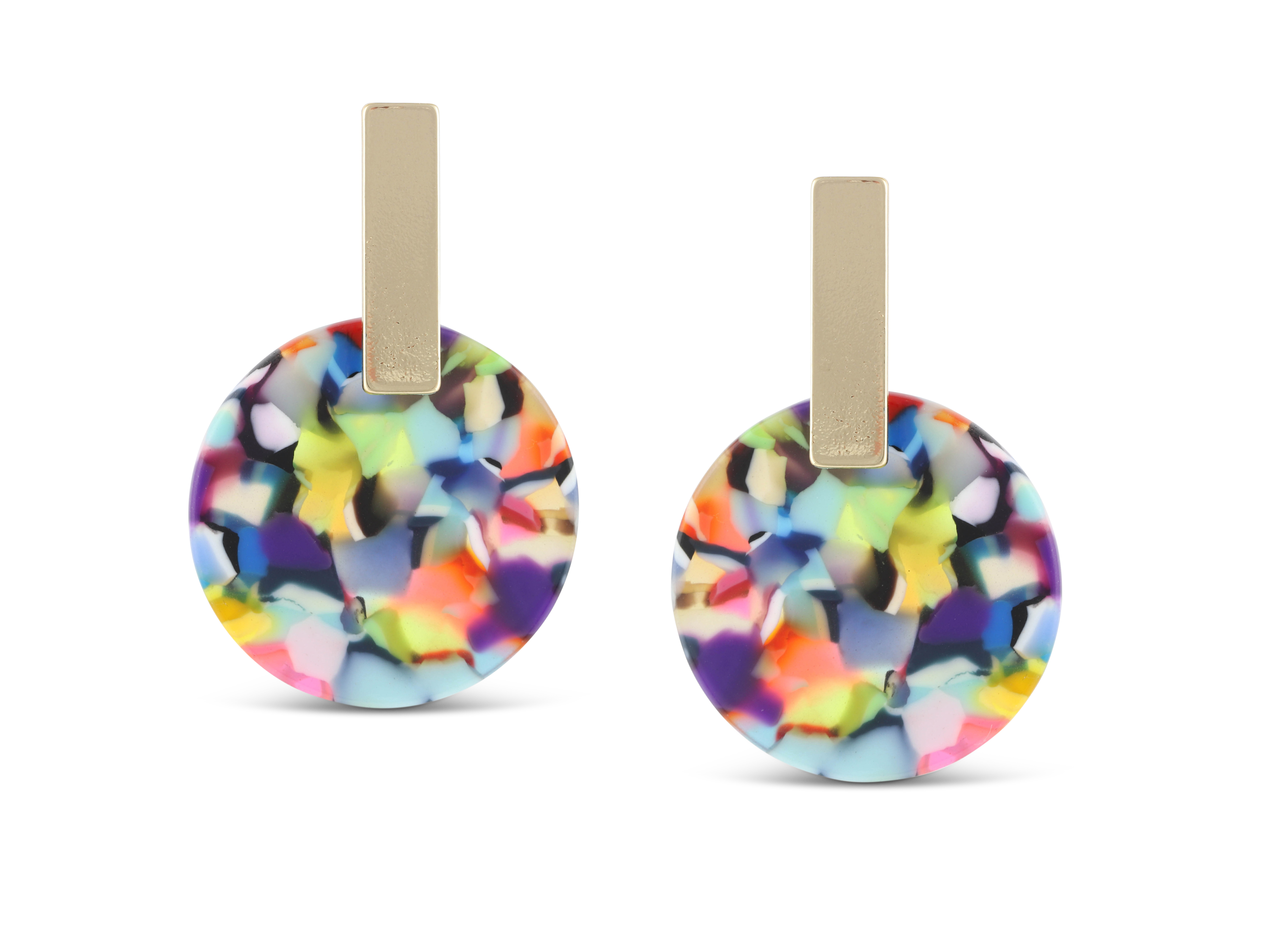 Picture of RED/ORANGE/LILAC Emma Resin Disc Earrings