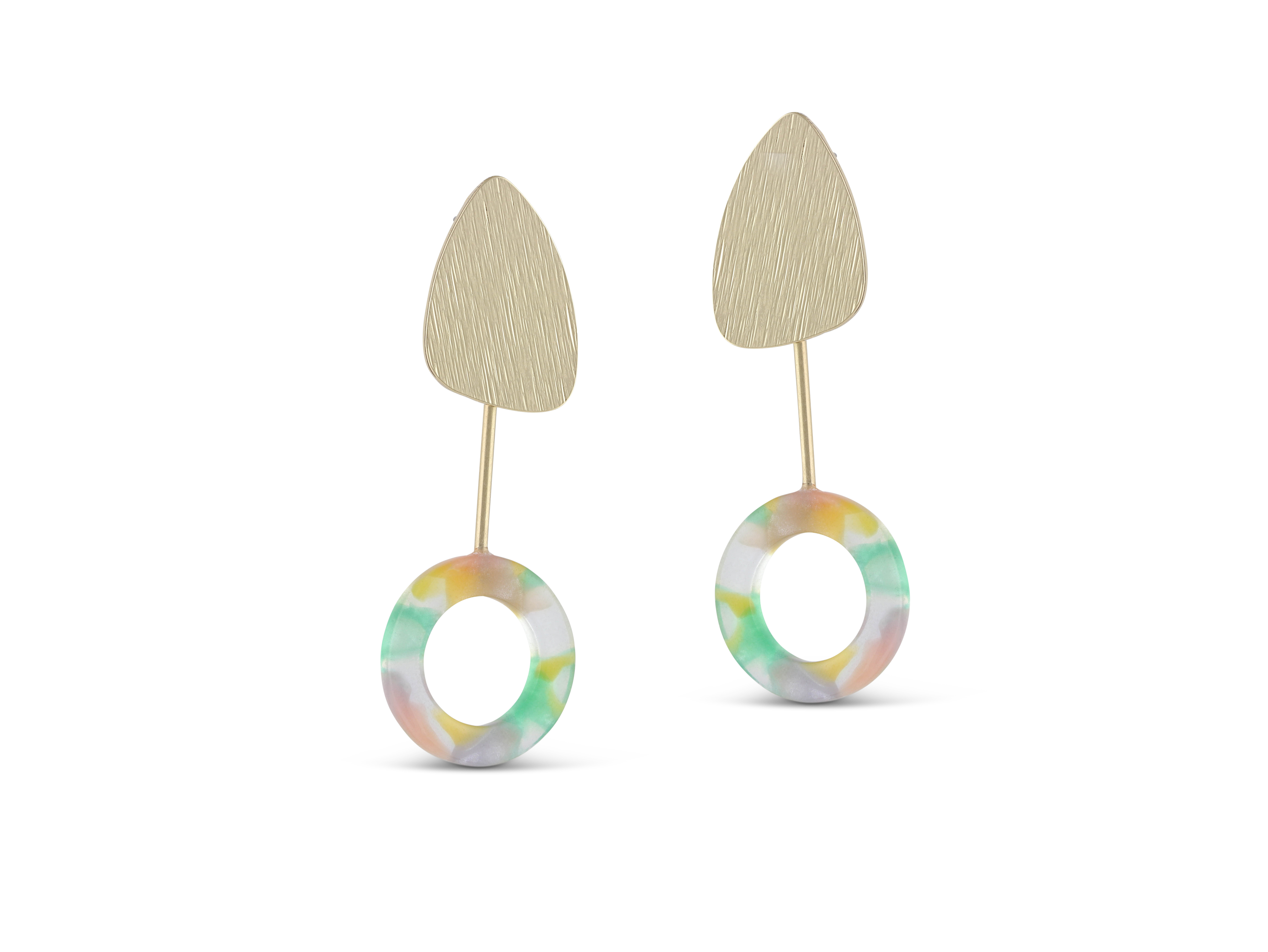 Picture of LILAC/PINK/GREEN Lucy Two Tone Metal Resin Earring