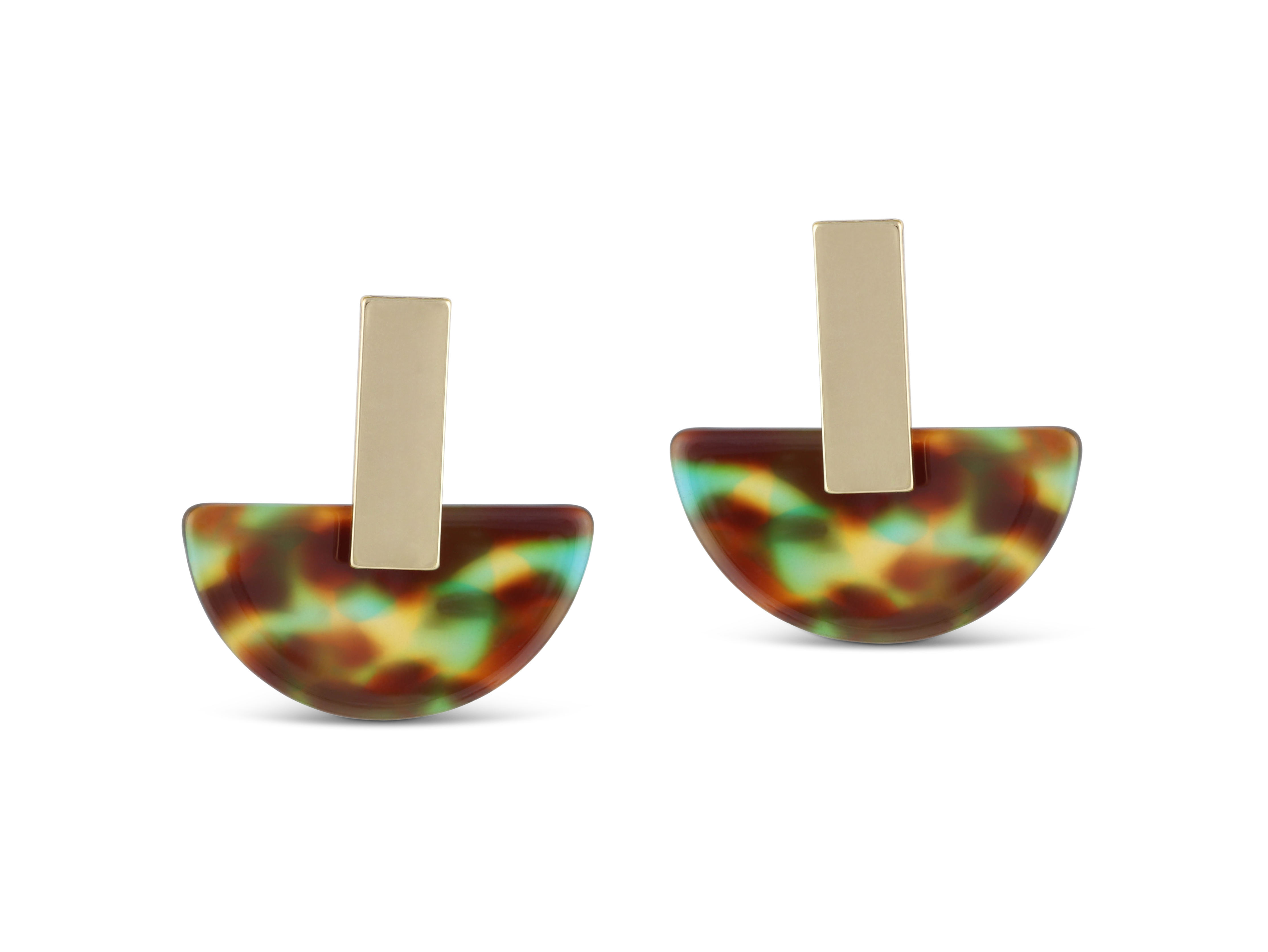 Picture of BLUE/YELLOW/BROWN Zara Resin Half Disc Earrings
