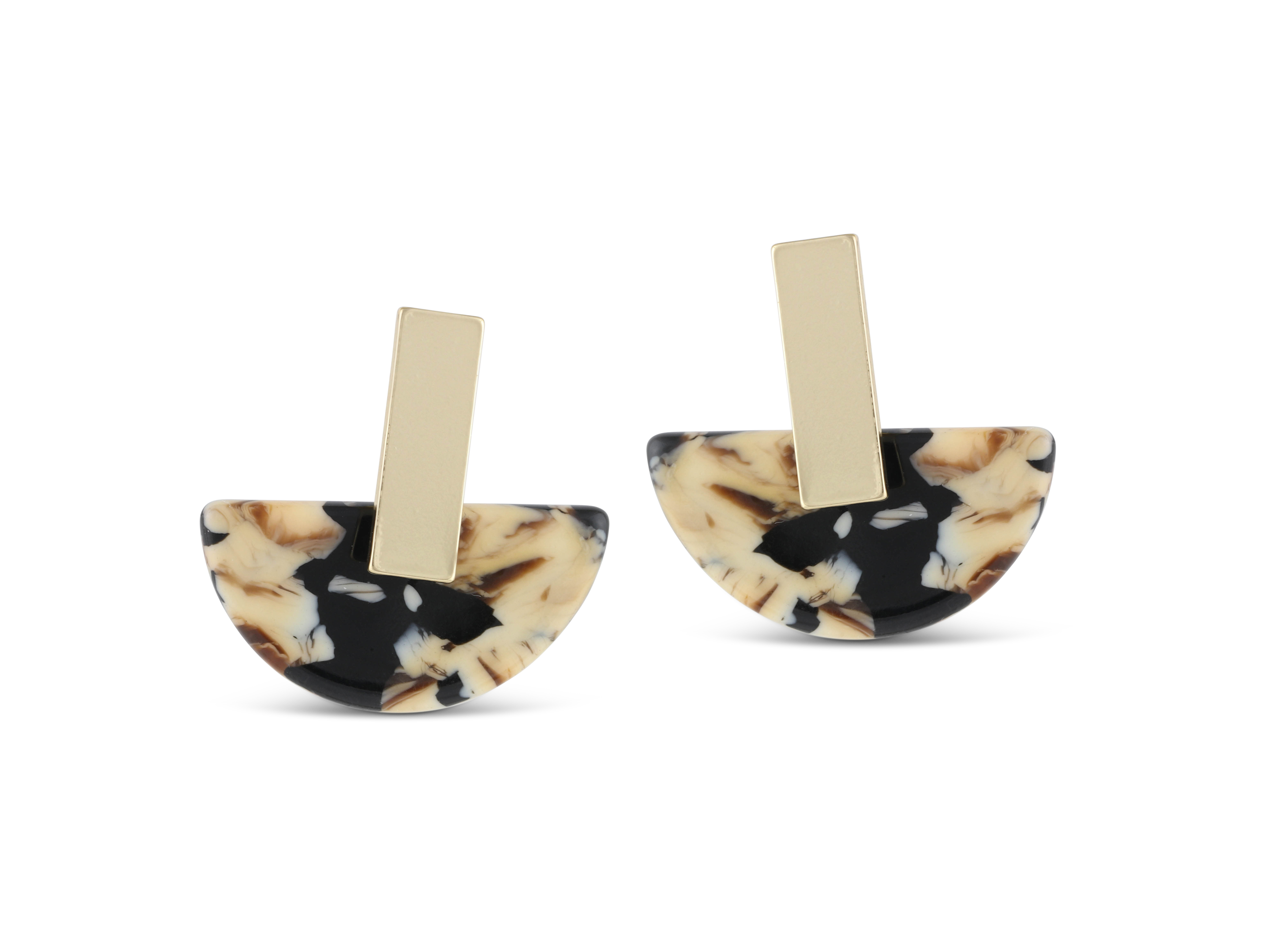Picture of BEIGE/BROWN/BLACK Zara Resin Half Disc Earrings