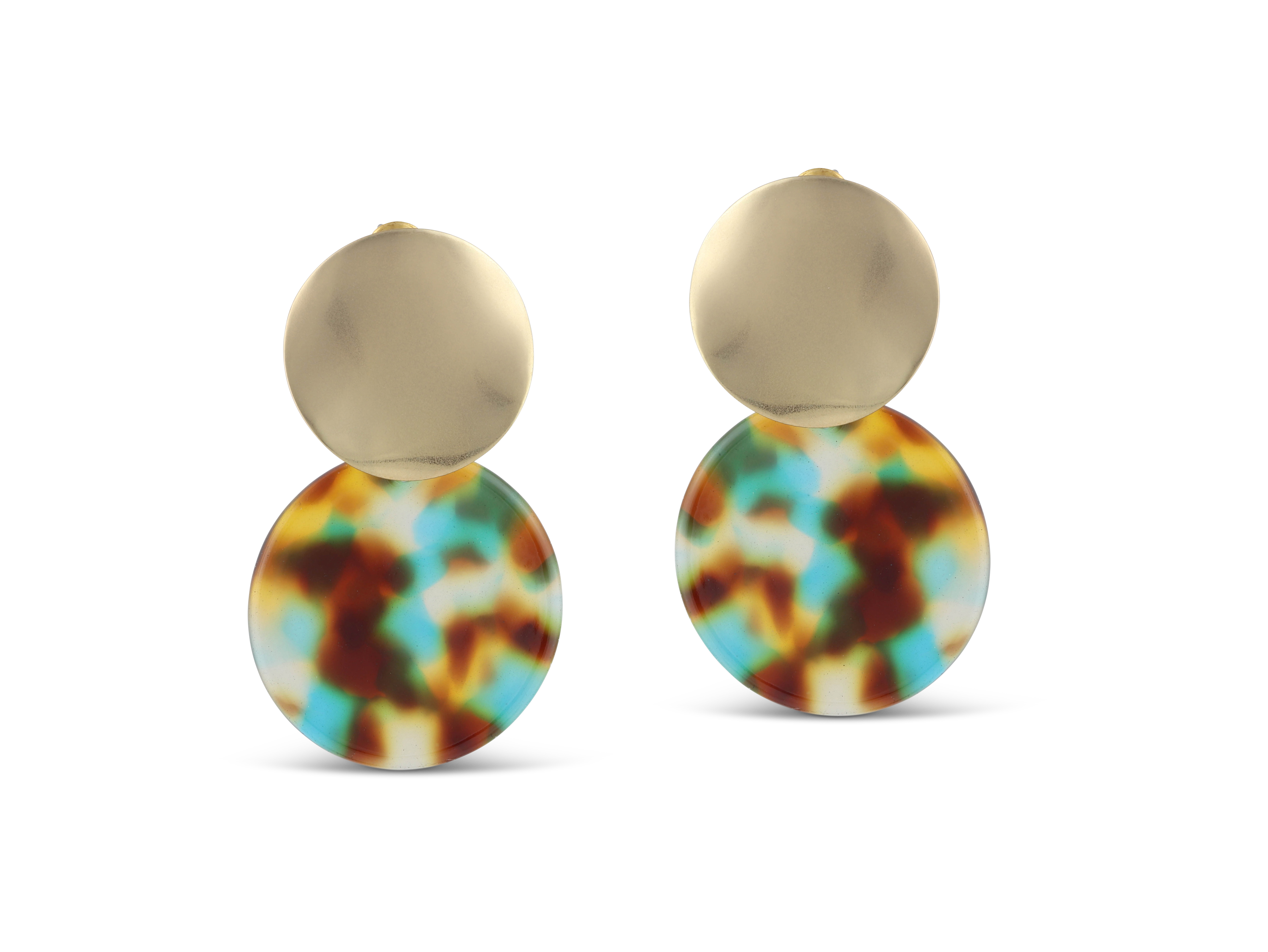 Picture of BLUE/YELLOW/BROWN Sarah Two Tone Earrings