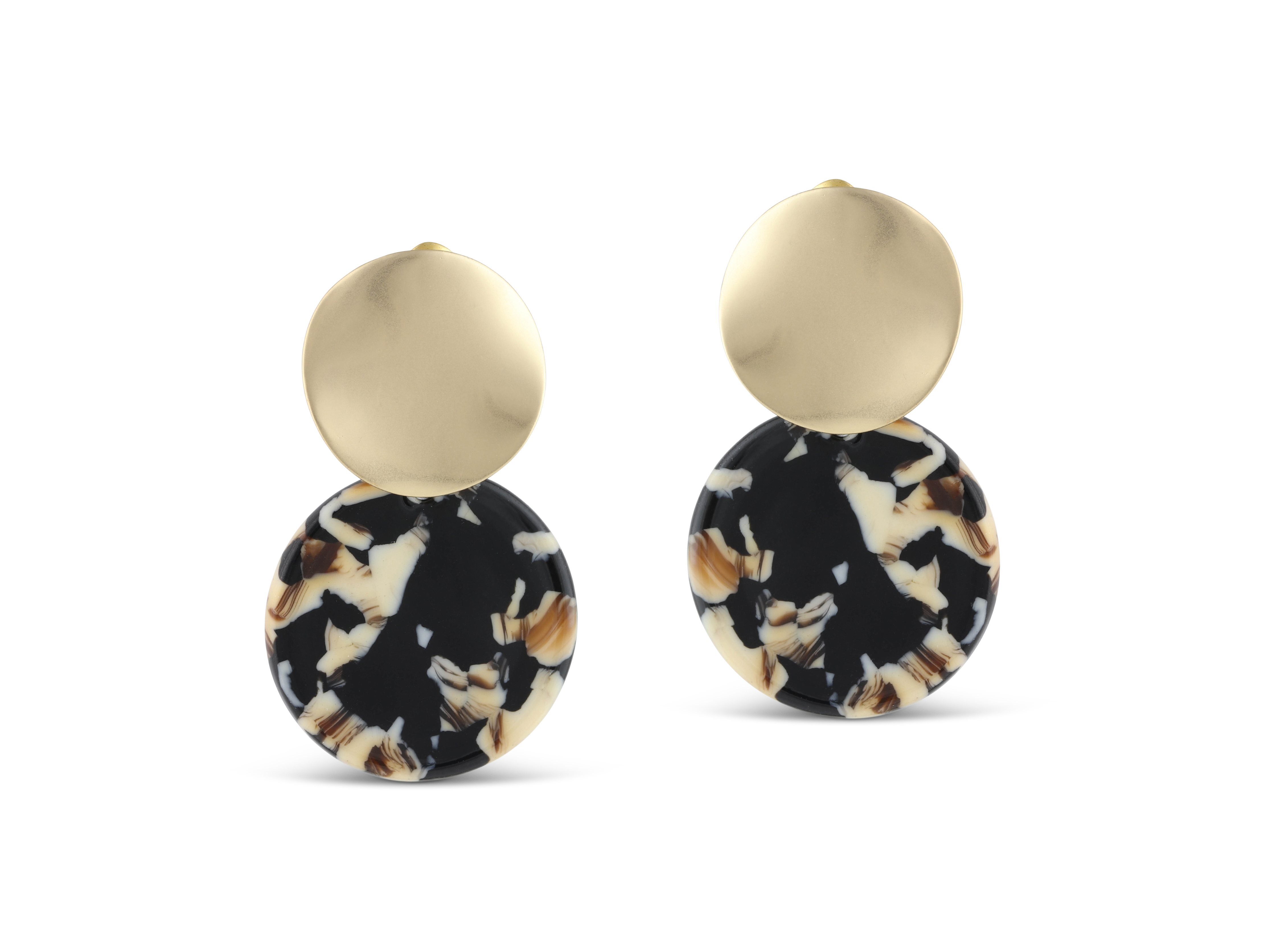 Picture of BEIGE/BROWN/BLACK Sarah Two Tone Earrings
