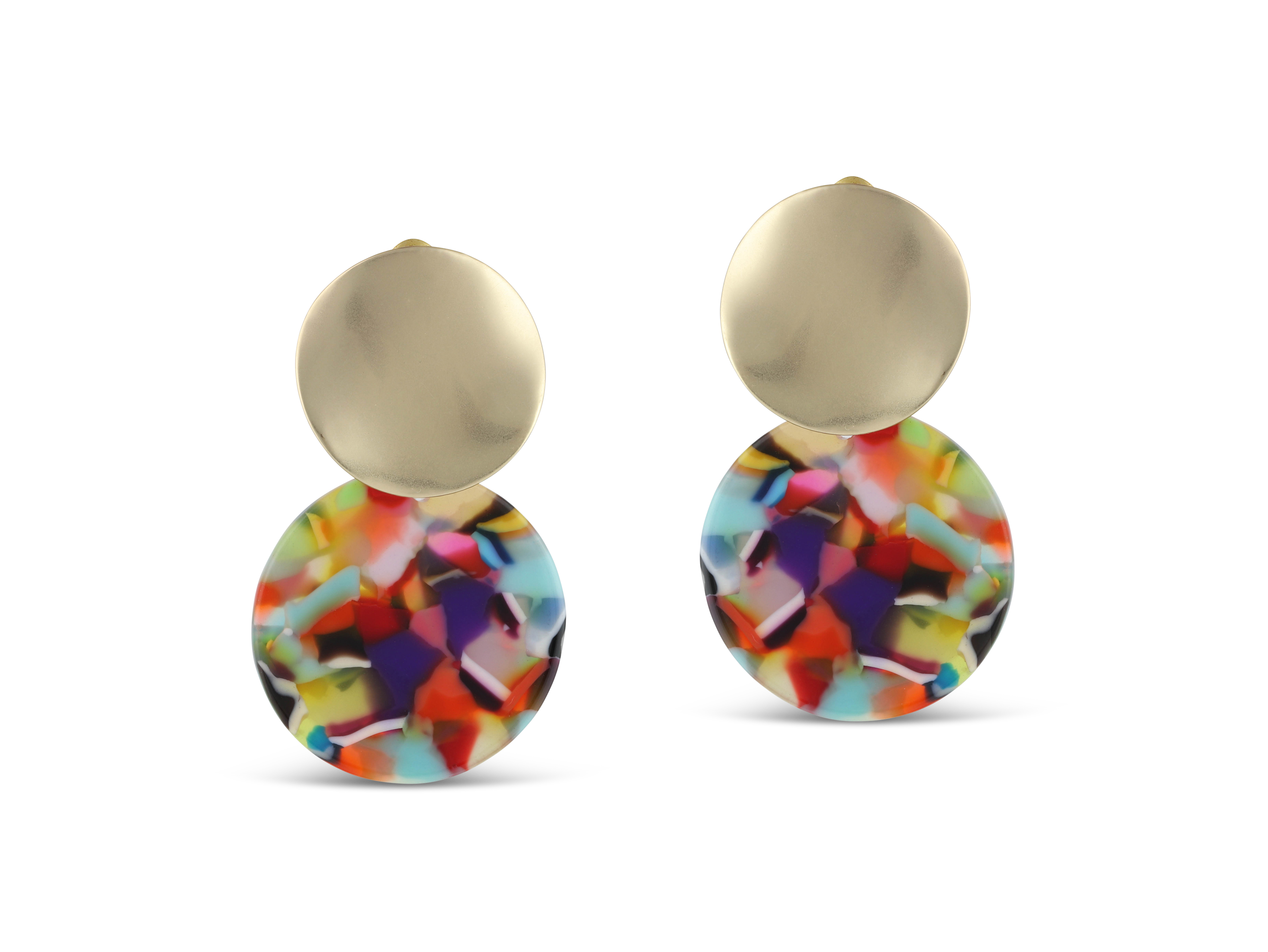 Picture of RED/ORANGE/LILAC Sarah Two Tone Earrings