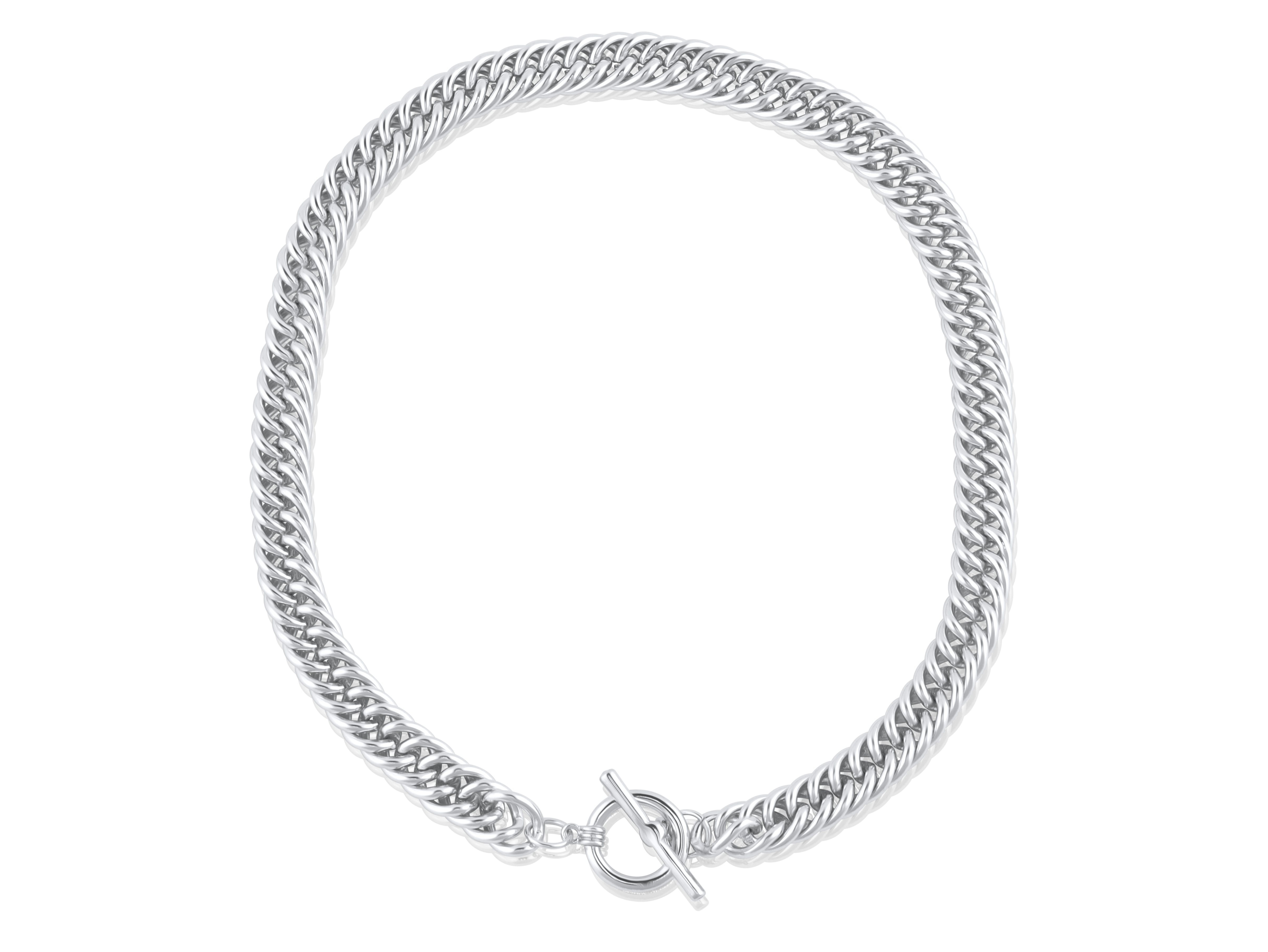 Picture of SILVER MOLLY CURB CHAIN STATEMENT TBAR NECKLACE