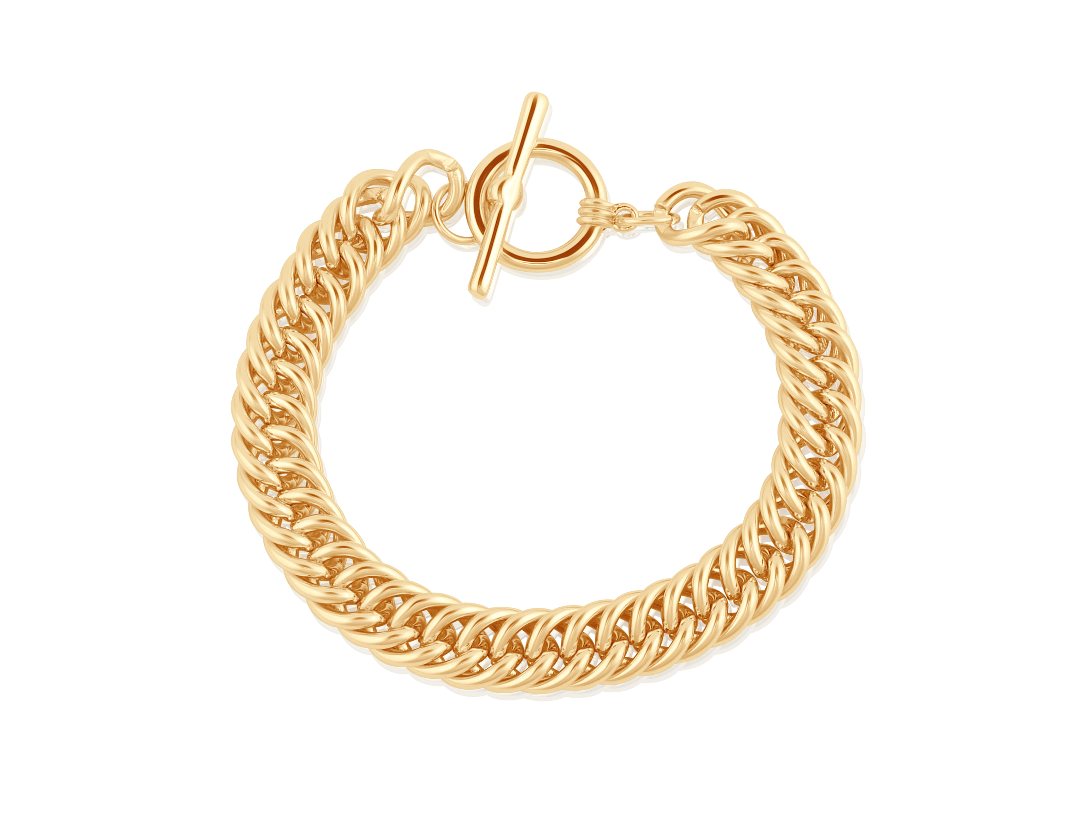 Picture of GOLD MOLLY CURB CHAIN STATEMENT TBAR BRACELET