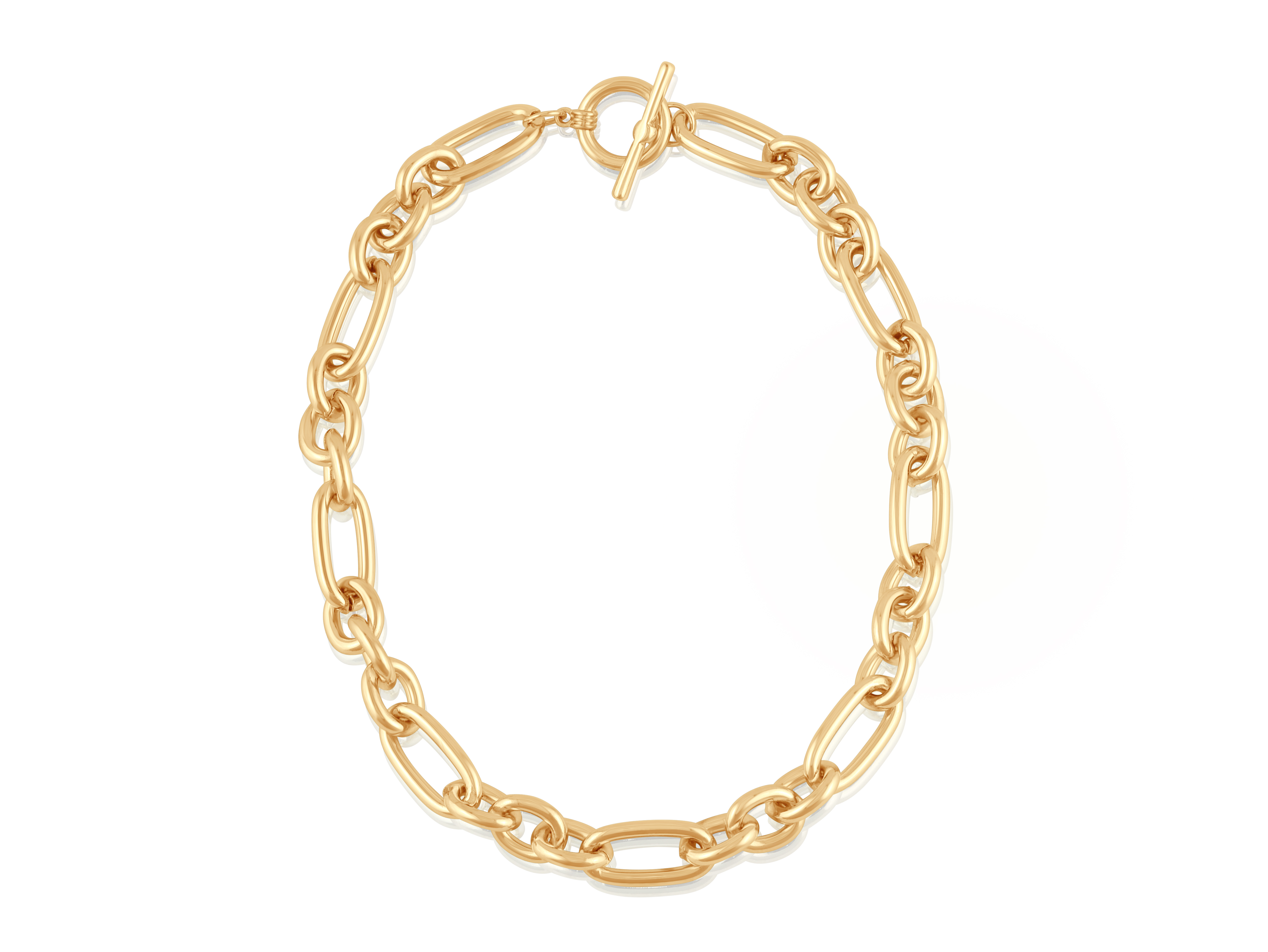Picture of GOLD MAUDE OVAL LINKS TBAR STATEMENT NECKLACE