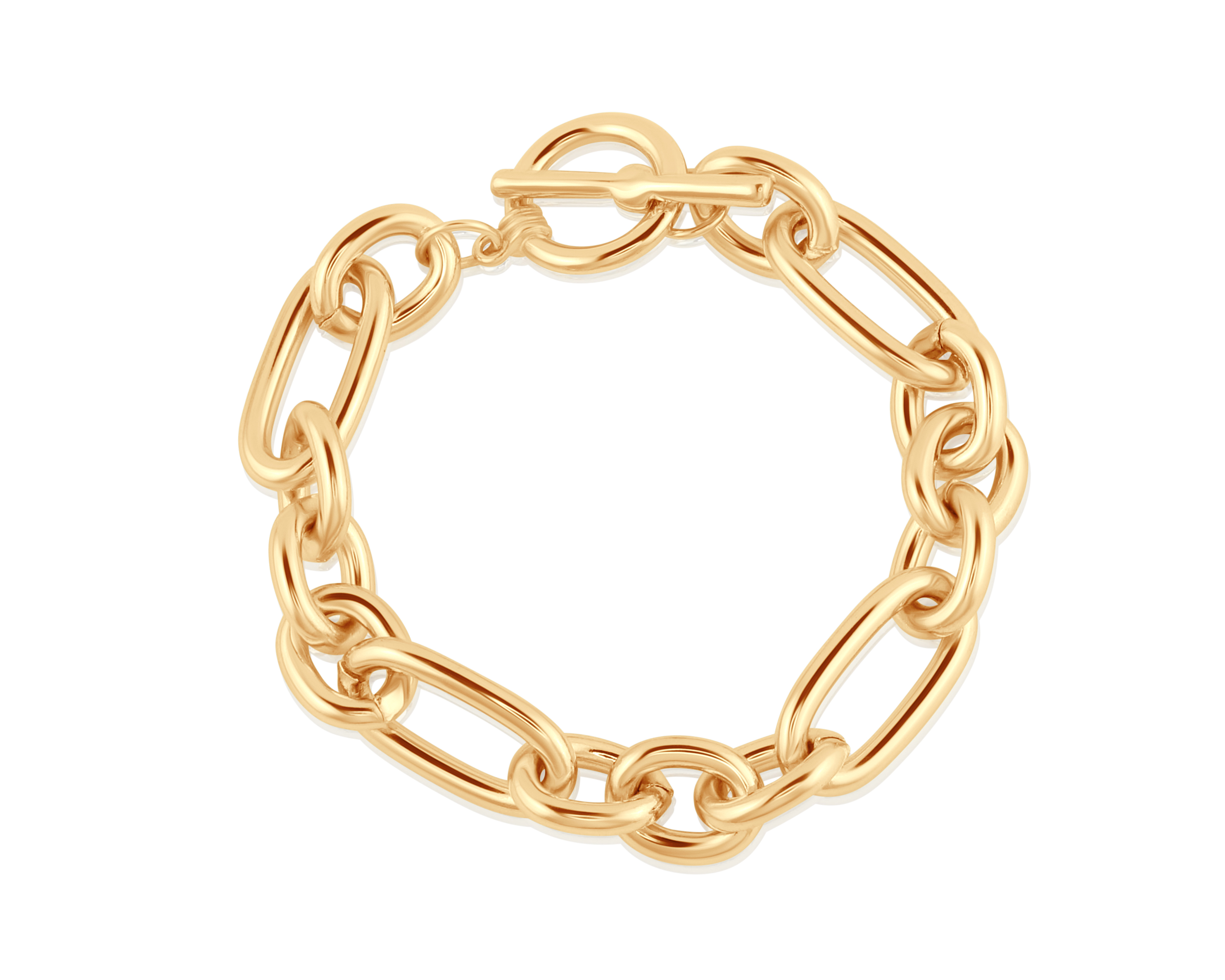 Picture of GOLD MAUDE OVAL LINKS TBAR STATEMENT BRACELET