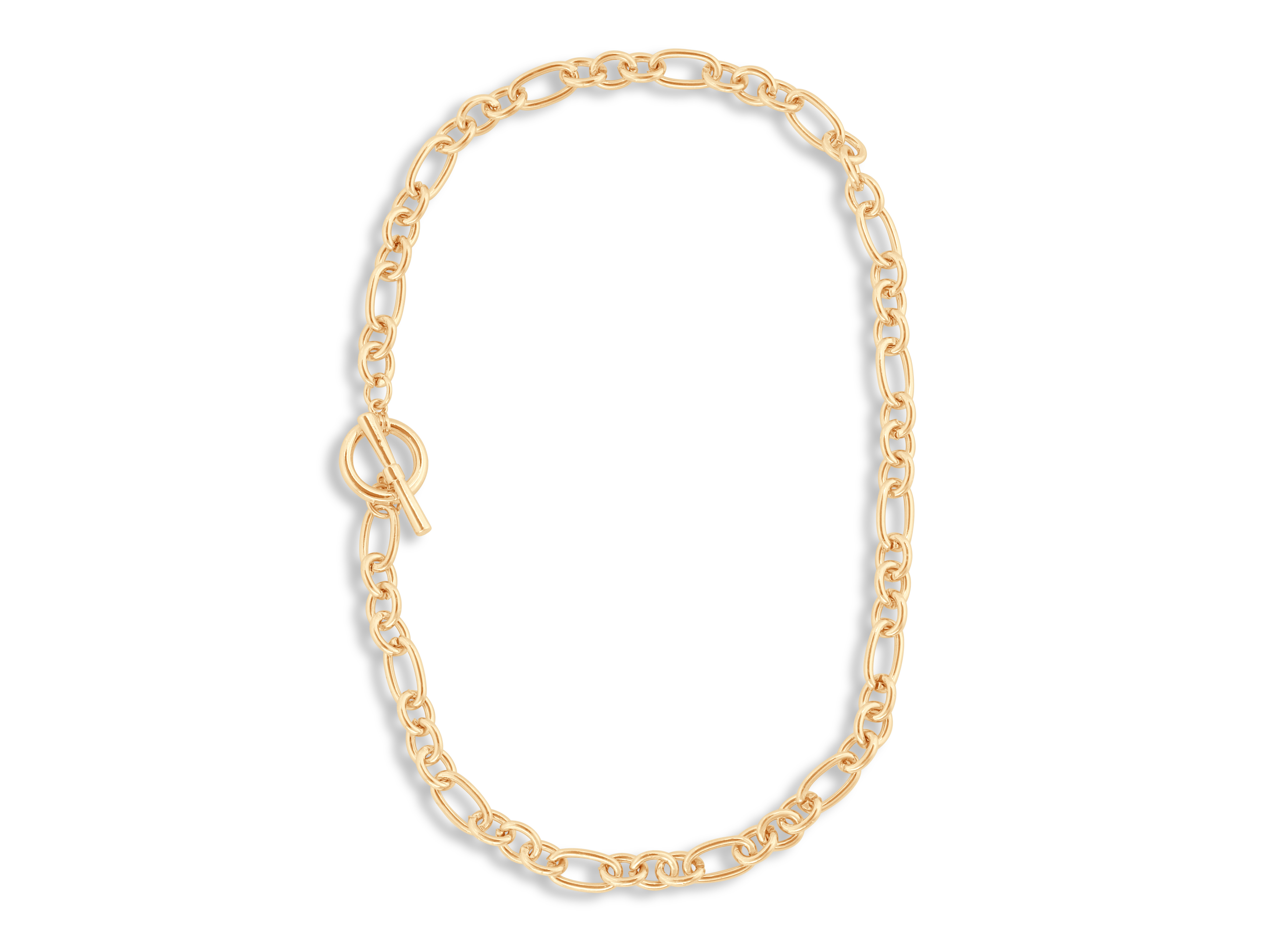 Picture of GOLD MAUDE CURB CHAIN  TBAR NECKLACE