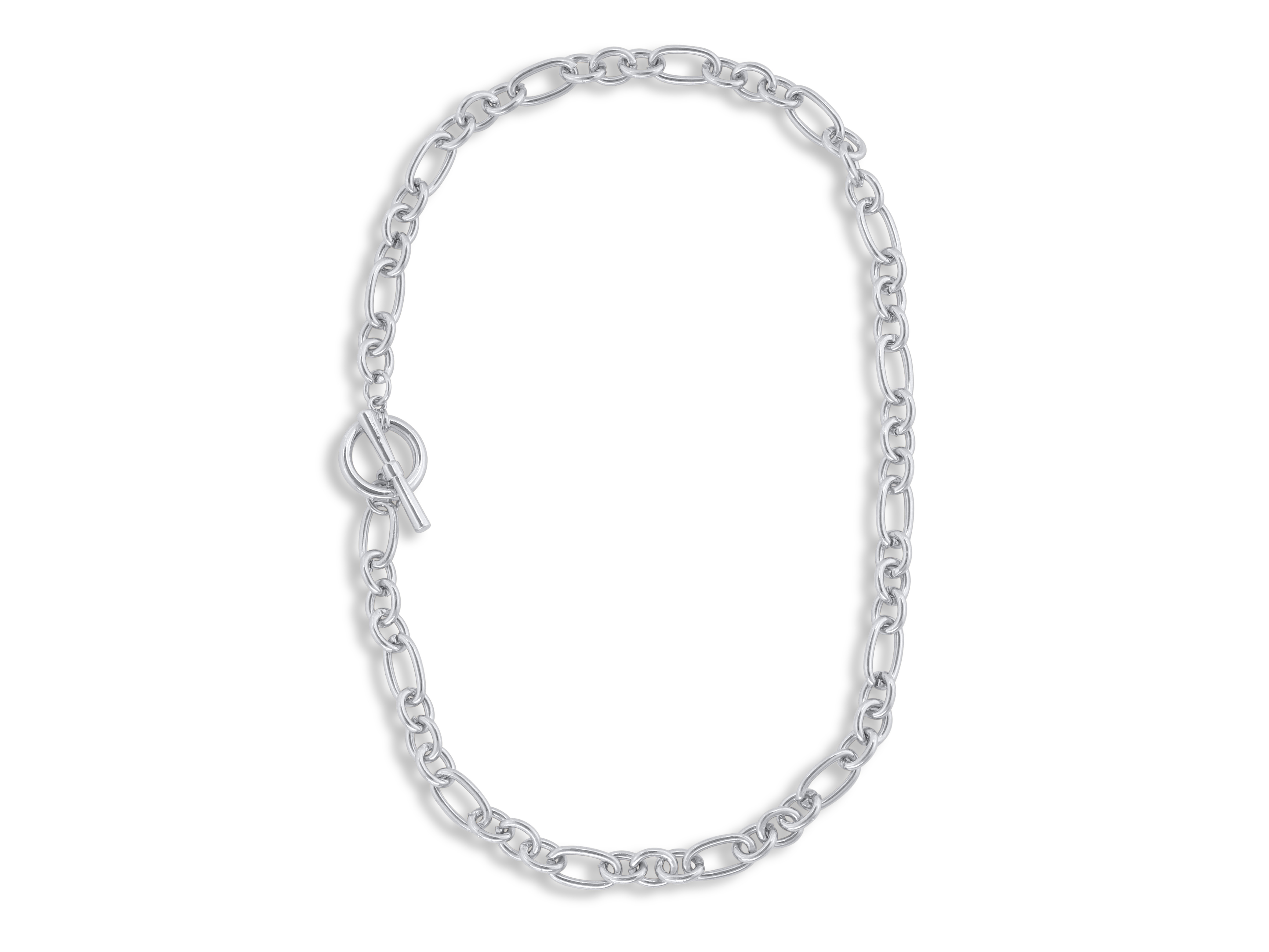 Picture of SILVER  MAUDE CURB CHAIN  TBAR NECKLACE