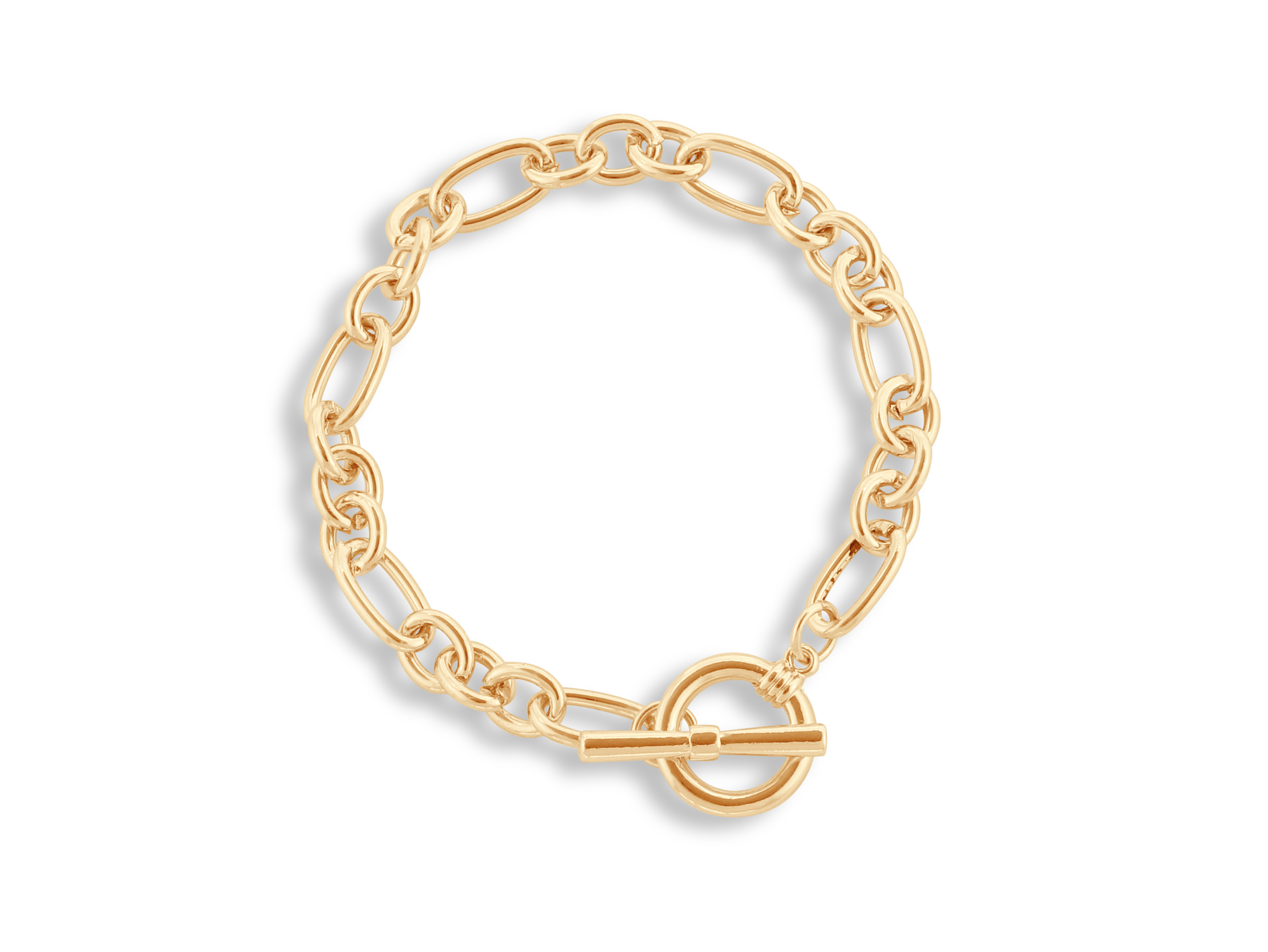 Picture of GOLD MAUDE CURB CHAIN  TBAR BRACELET