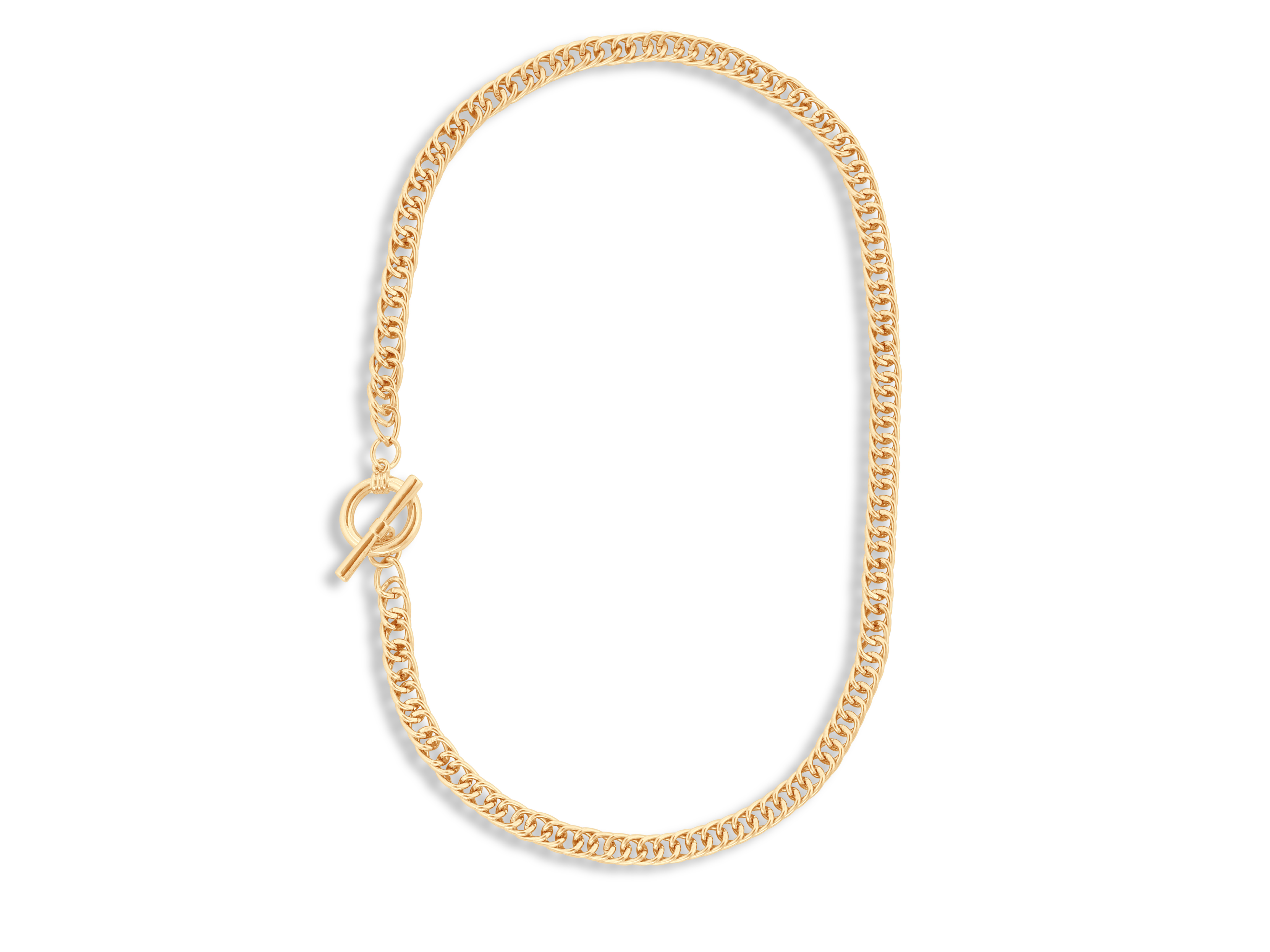 Picture of GOLD MOLLY CURB CHAIN  TBAR NECKLACE