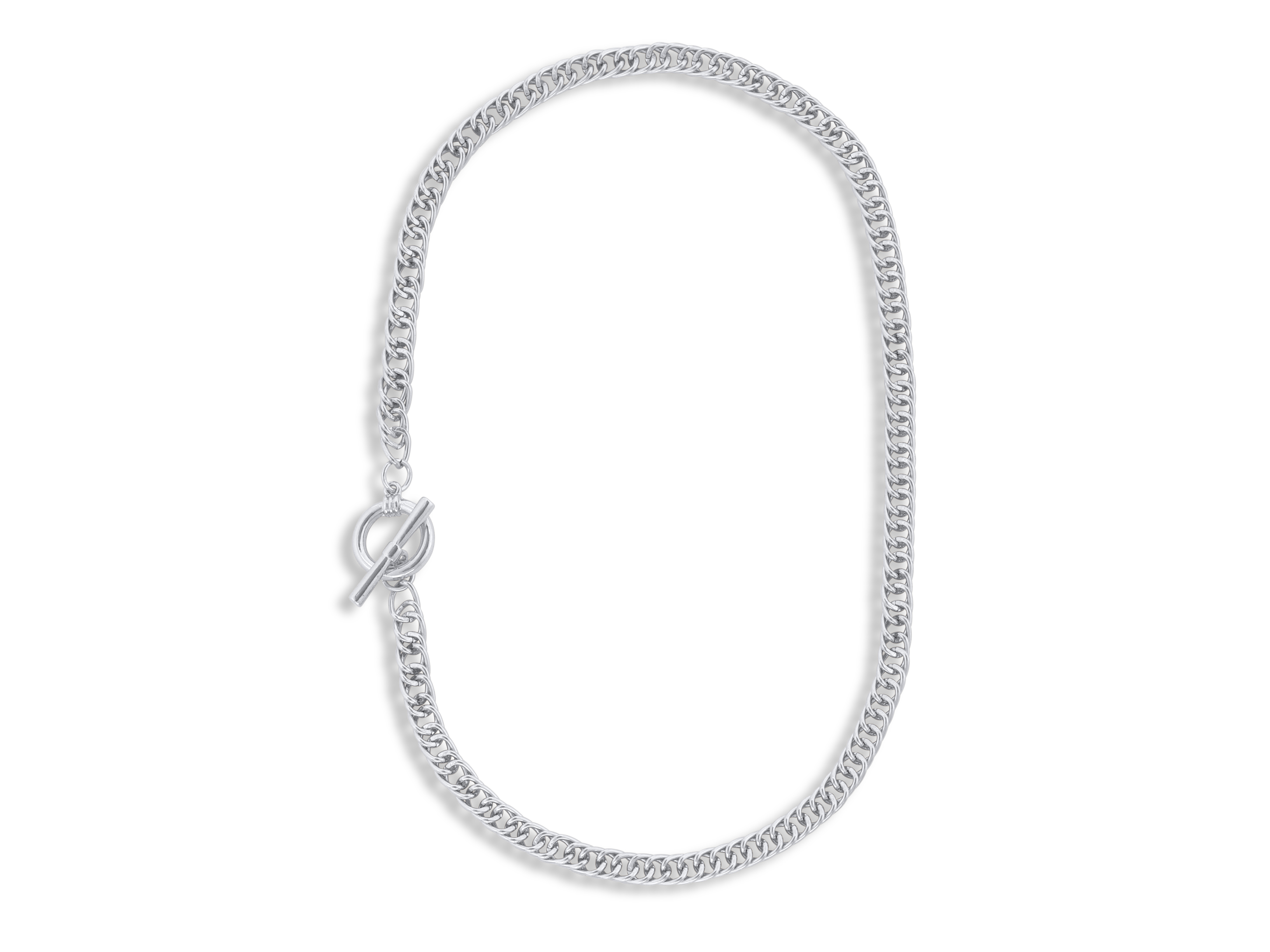 Picture of SILVER  MOLLY CURB CHAIN  TBAR NECKLACE