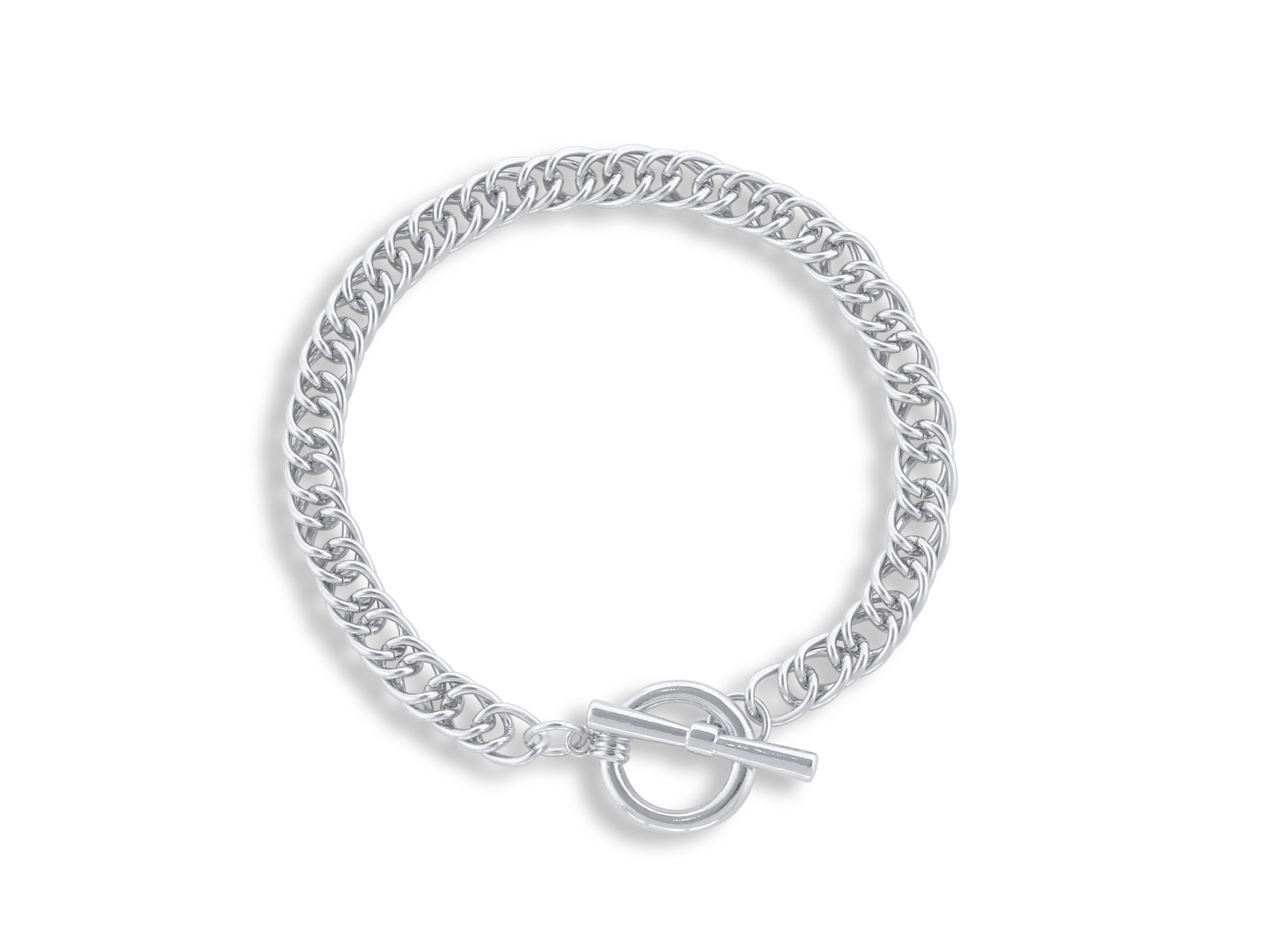 Picture of SILVER  MOLLY CURB CHAIN  TBAR BRACELET