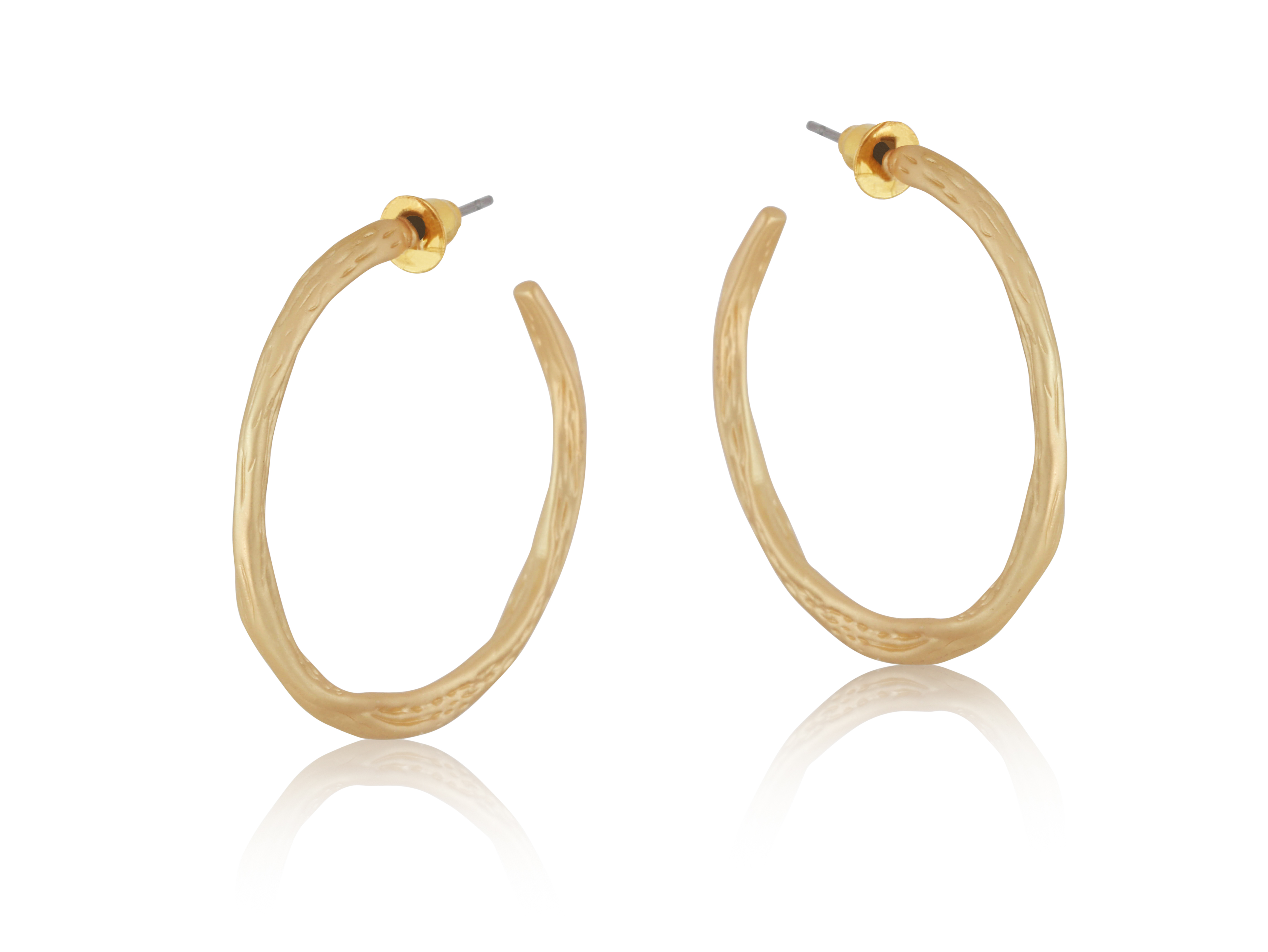 Picture of GOLD VALENTINA BRANCH SHAPED LARGE HOOP EARRINGS