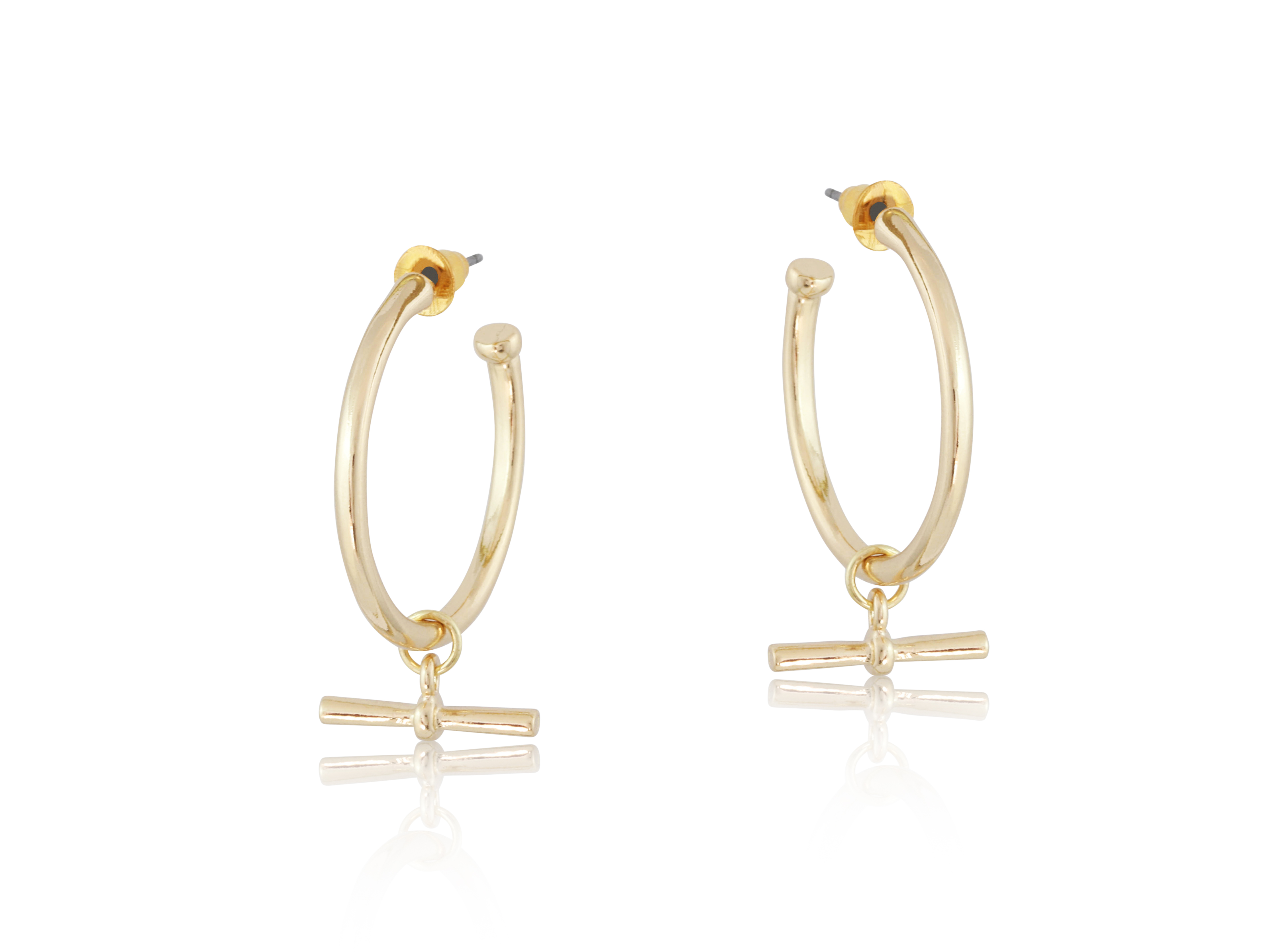 Picture of GOLD OCTAVIA TBAR HOPE EARRINGS