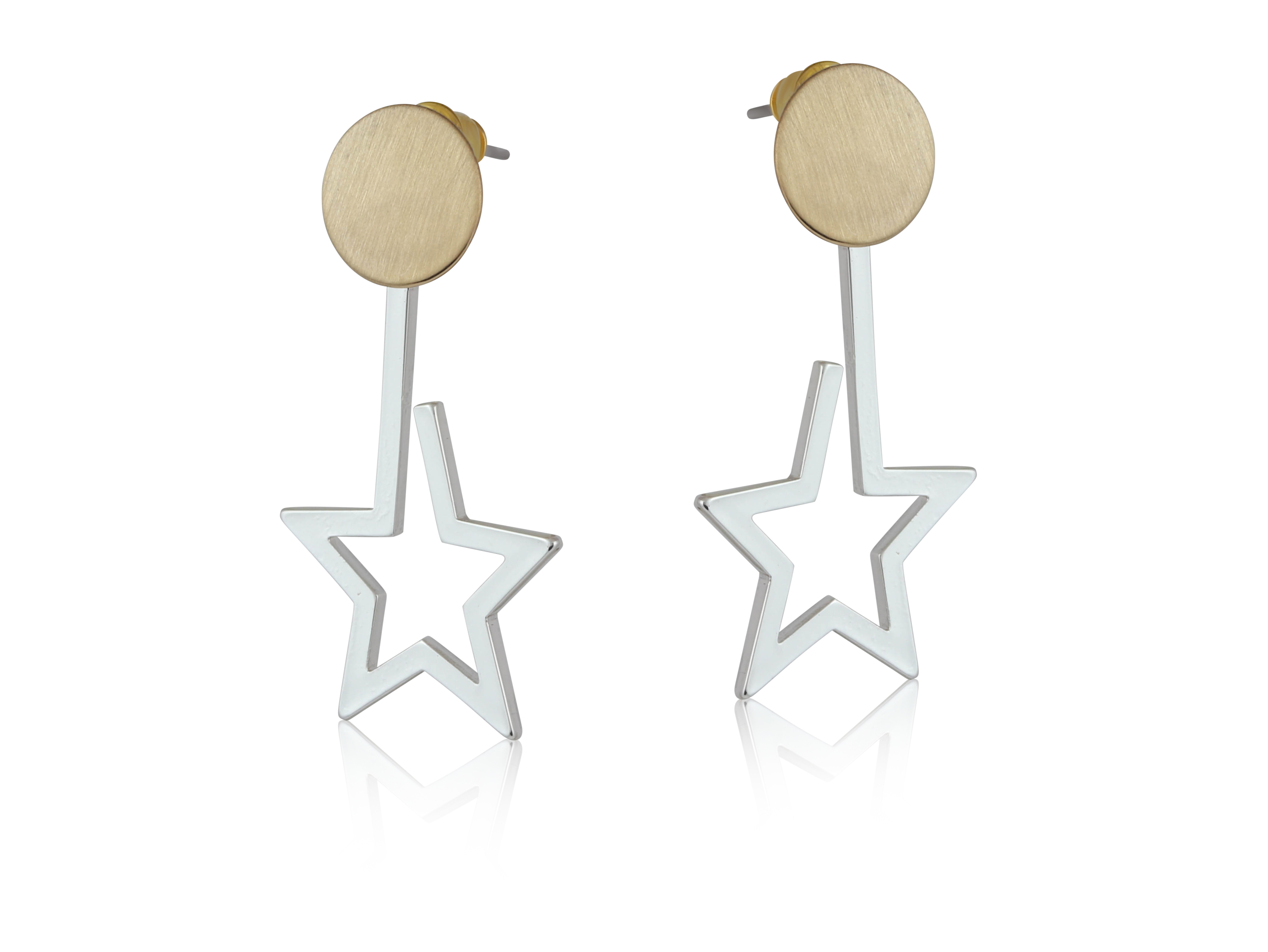Picture of GOLD IVY TWO TONE STAR EARRINGS