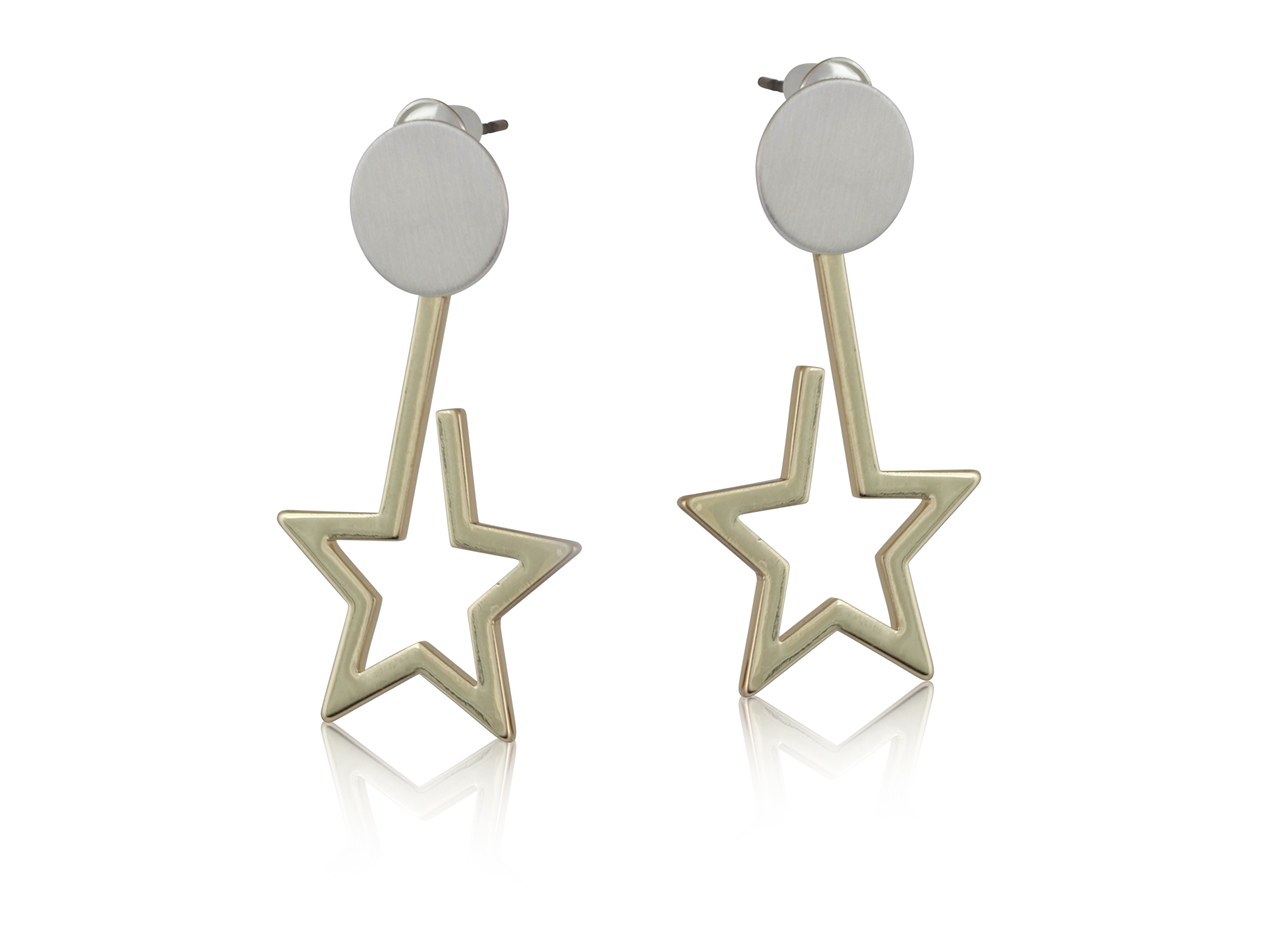 Picture of SILVER IVY TWO TONE STAR EARRINGS
