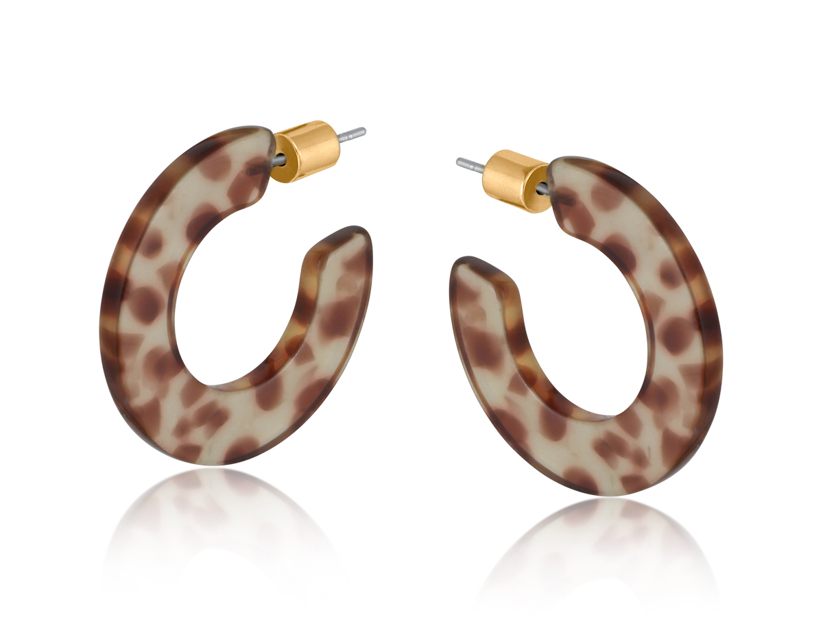 Picture of BROWN  MARSEILLE FLAT RESIN HOOP EARRINGS