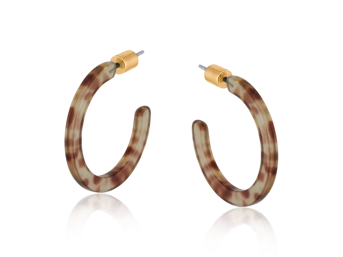 Picture of BROWN  MARSEILLE THIN RESIN HOOP EARRINGS