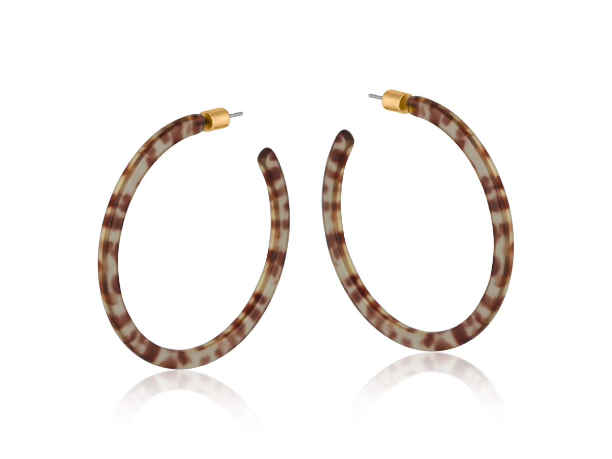 Picture of BROWN  MARSEILLE THIN STATEMENT RESIN HOOP EARRING
