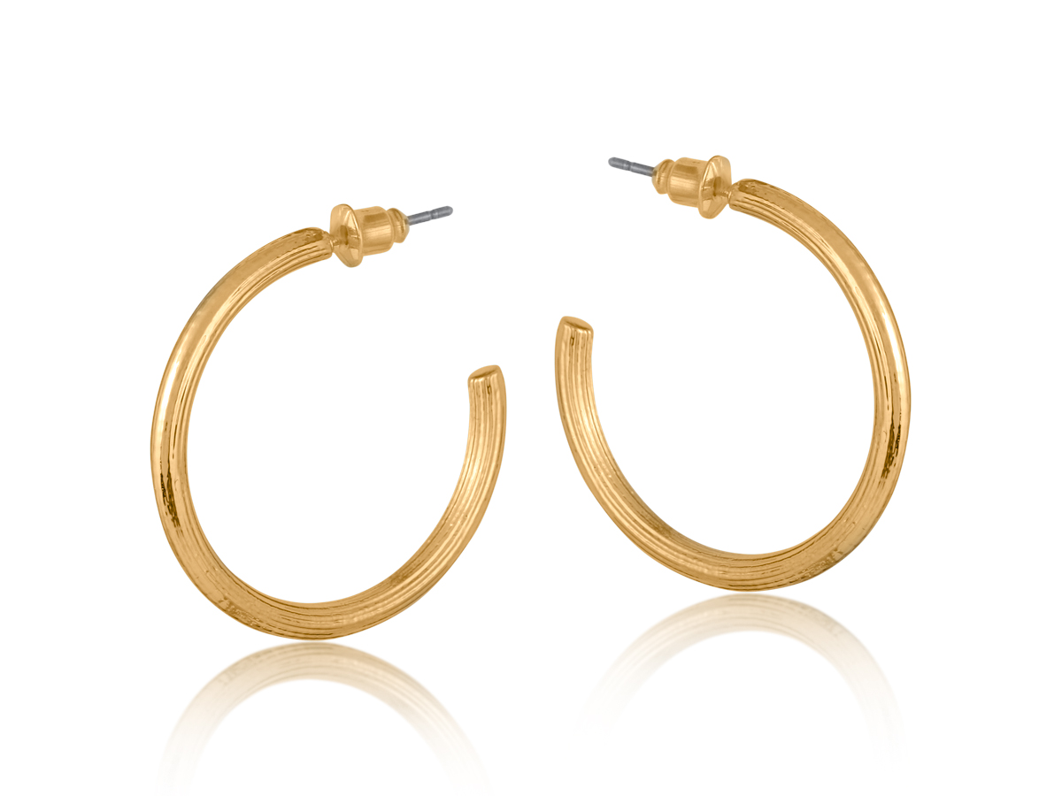 Picture of GOLD ANTHONIA HALO MEDIUM PLATED HOOP EARRINGS