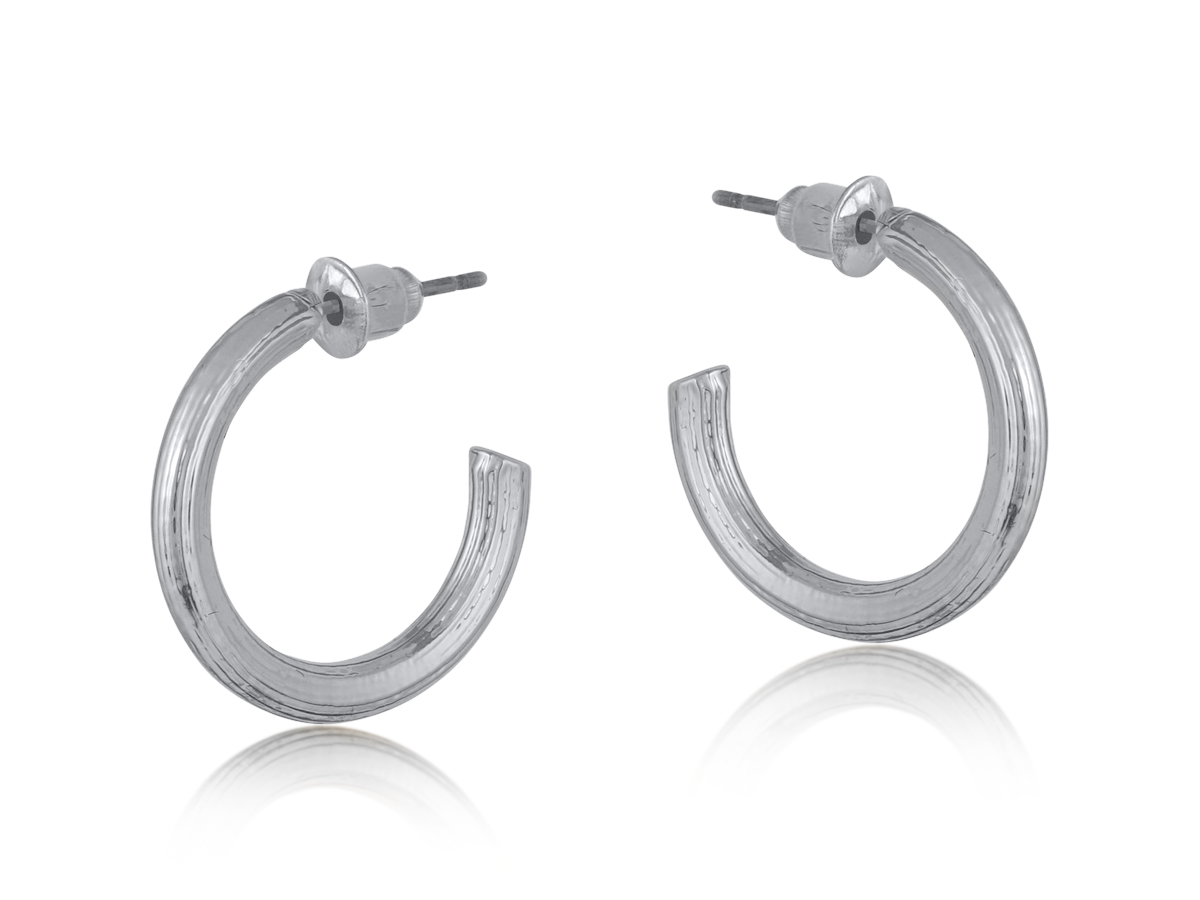 Picture of SILVER ANTHONIA HALO SMALL PLATED HOOP EARRINGS