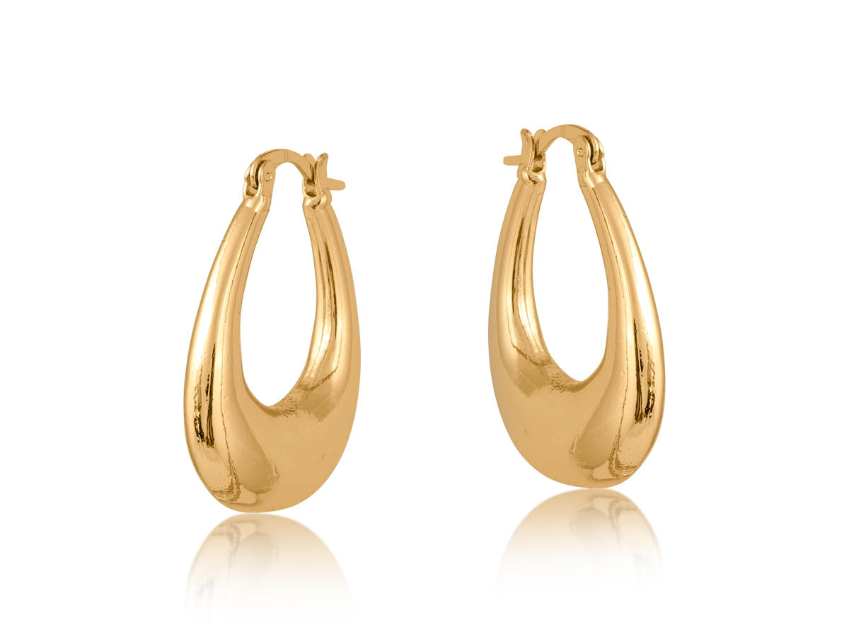 Picture of GOLD ELVIRA ORGANIC SHAPE OVAL EARRINGS