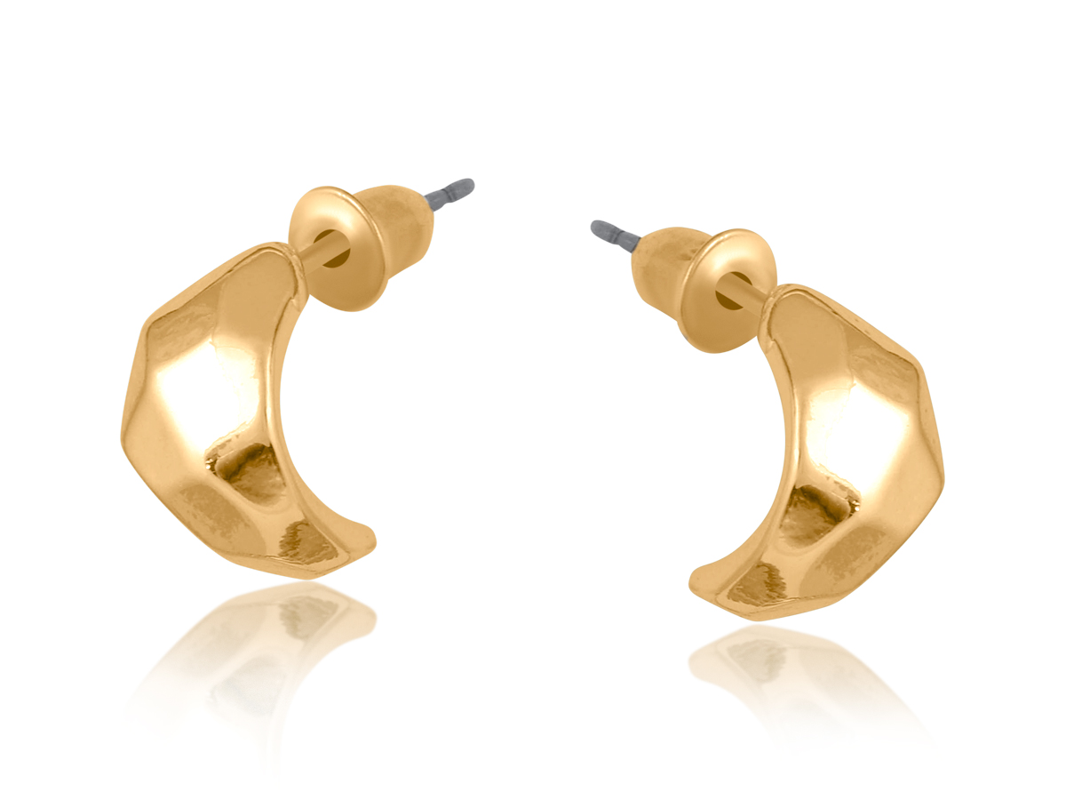 Picture of GOLD NATALIA ORGANIC SHAPE SMALL HOOP EARRINGS