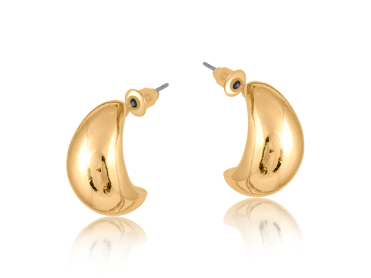 Picture of GOLD ROSE ORGANIC SHAPE PETAL EARRINGS