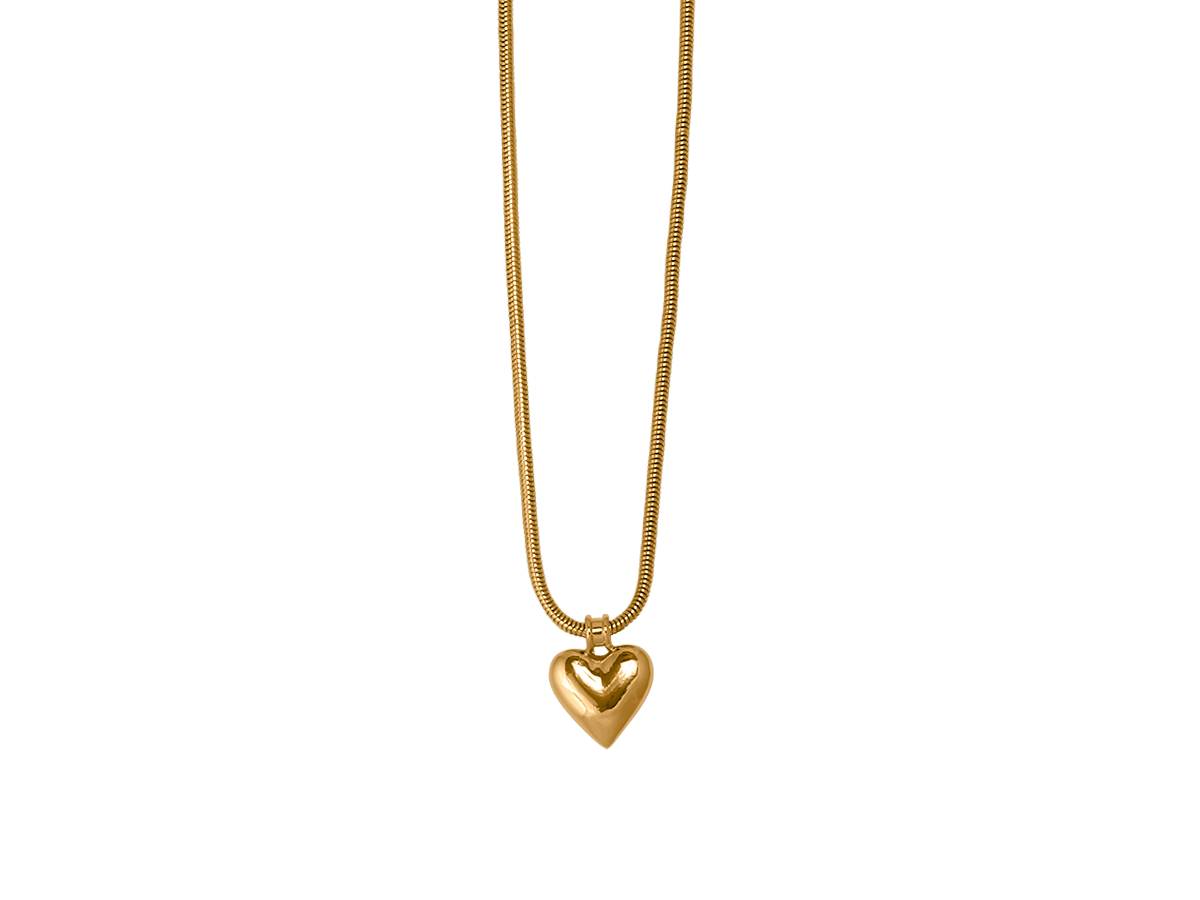 Picture of GOLD ATALANTA PUFF HEART NECKLACE