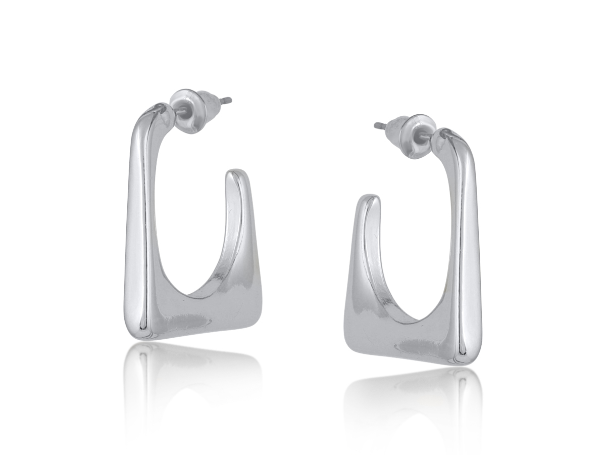 Picture of SILVER HORTENSE ORGANIC SHAPE EARRINGS