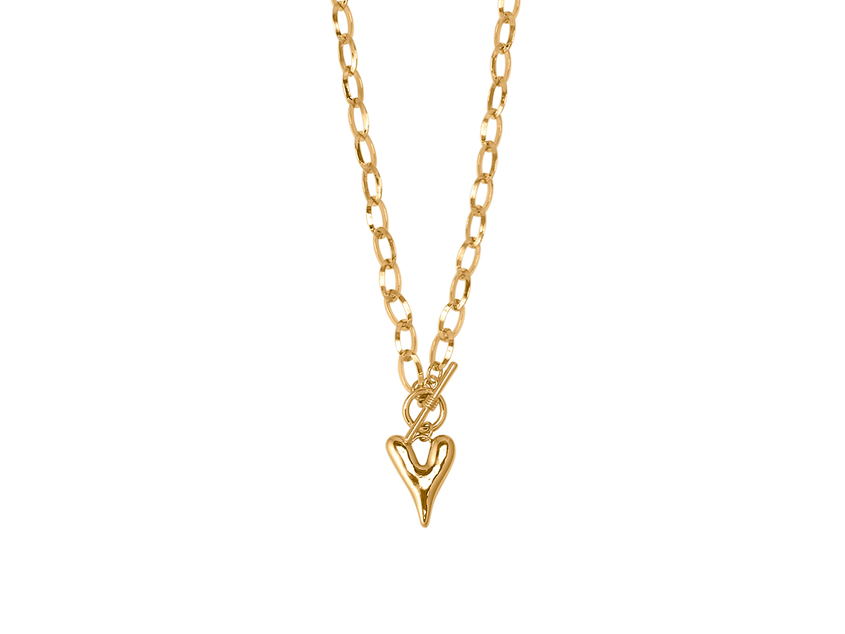 Picture of GOLD DARIA PUFF HEART CHAIN NECKLACE