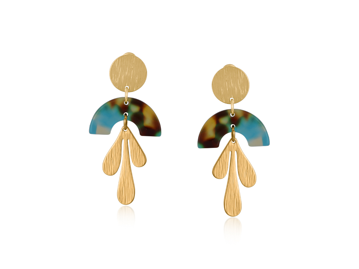 Picture of BLUE/YELLOW/BROWN SOPHIA  METAL AND RESIN PETAL DA
