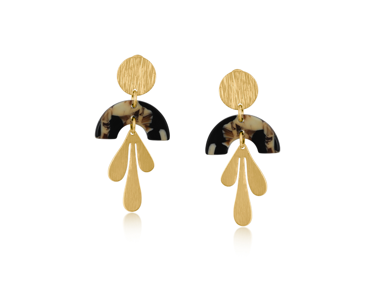 Picture of BEIGE/BROWN/BLACK SOPHIA  METAL AND RESIN PETAL DA
