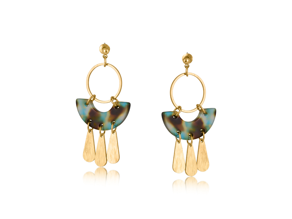 Picture of BLUE/YELLOW/BROWN SOPHIA STATEMENT GEO METAL AND R