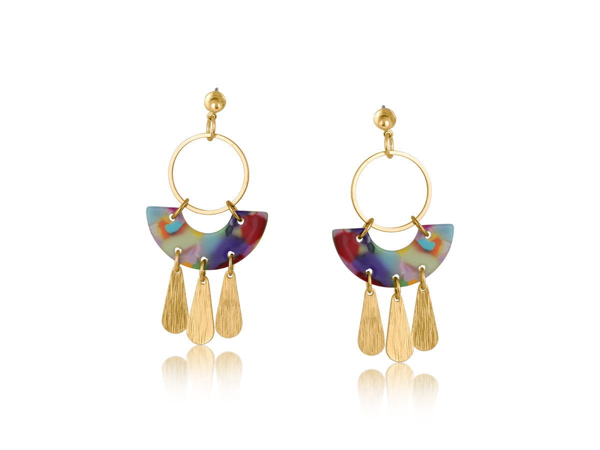 Picture of RED/ORANGE/LILAC SOPHIA STATEMENT GEO METAL AND RE