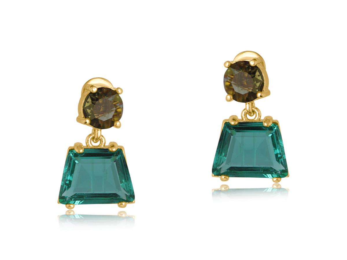 Picture of BROWN GREEN VALENTINA DEMI FINE TINY GLASS DROP EA