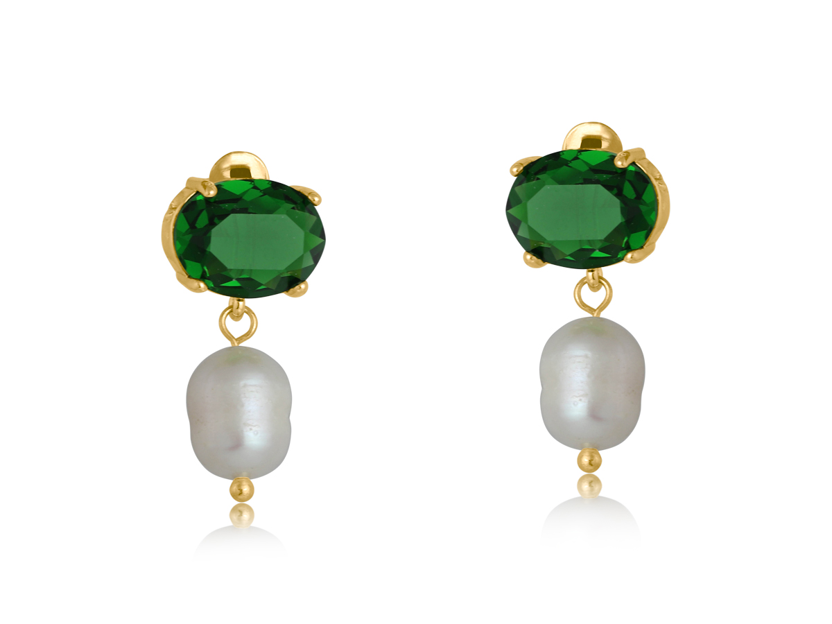 Picture of EMERALD VALENTINA DEMI FINE GLASS OVAL STONE AND P