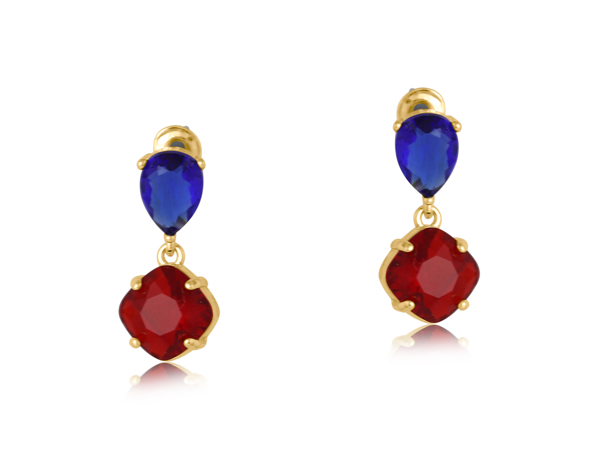 Picture of NAVY RED VALENTINA DEMI FINE GLASS EARRINGS
