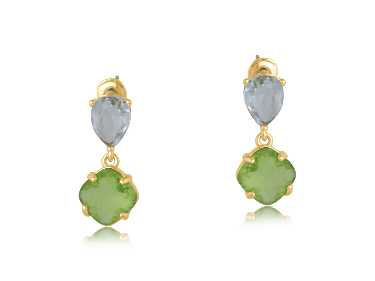 Picture of LILAC GREEN VALENTINA DEMI FINE GLASS EARRINGS