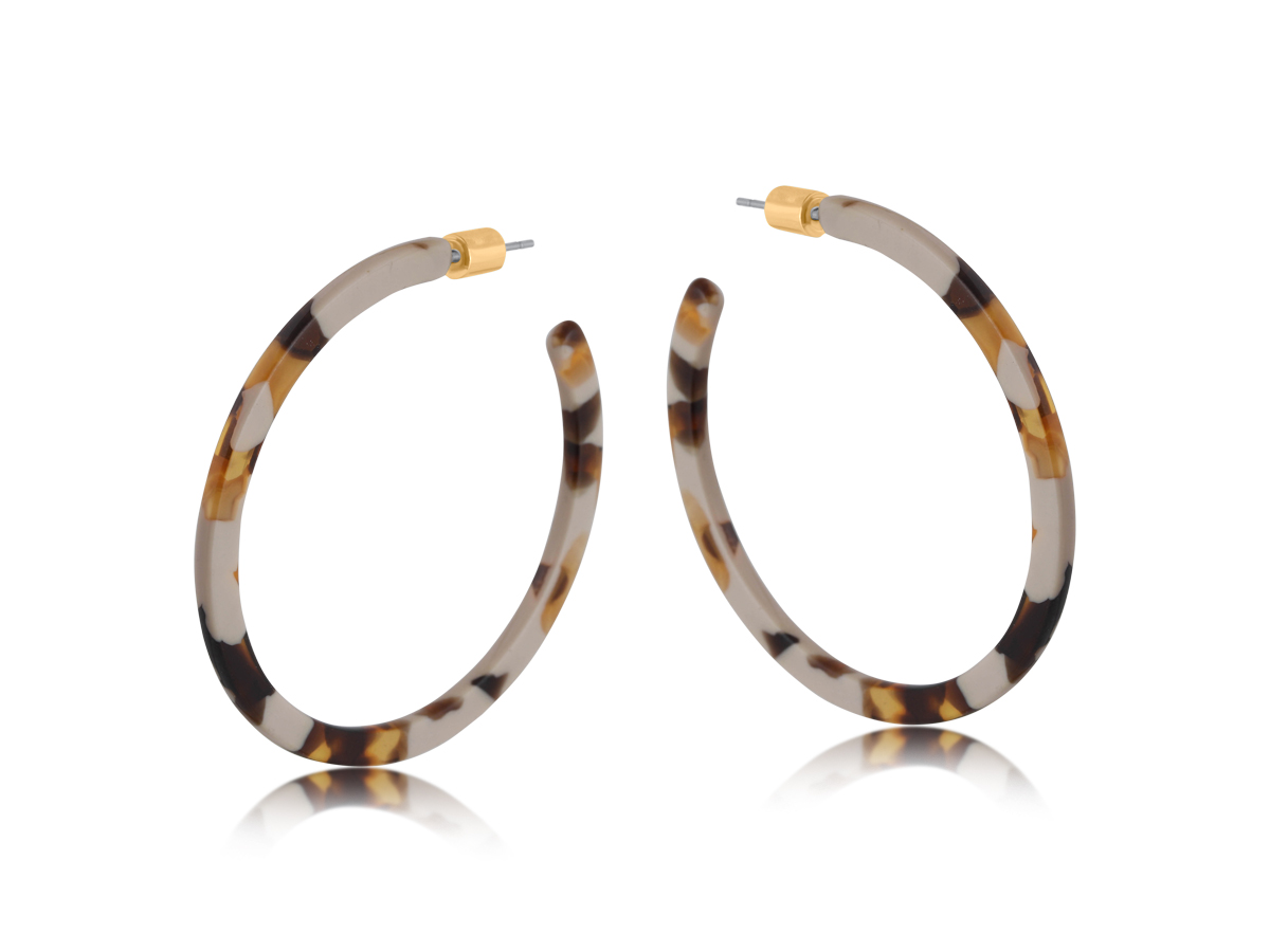 Picture of CAPPUCCINO BROWN KATHRYN RESIN STATEMENT HOOP EARR
